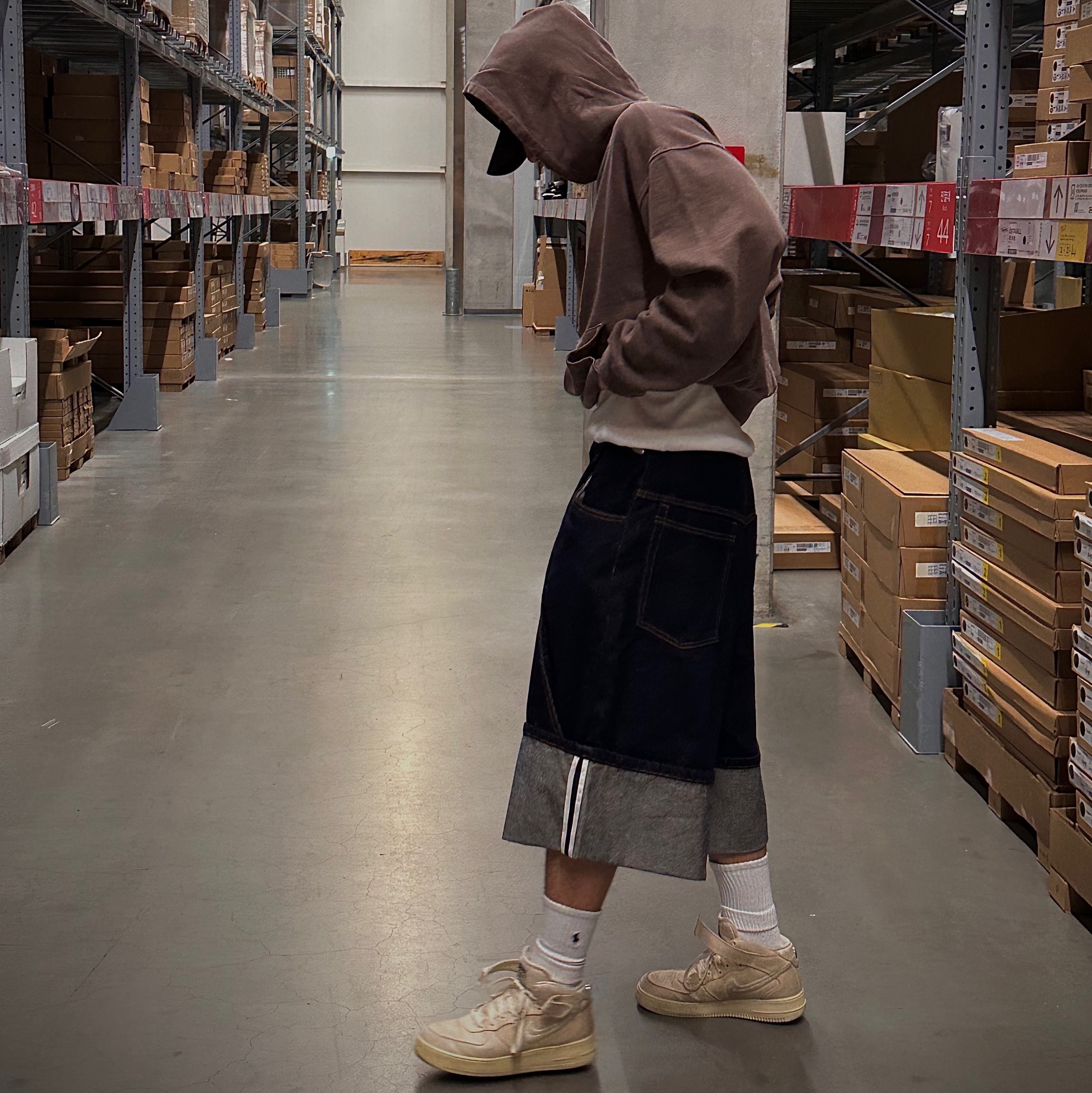 Nike x Stussy Air Force 1 '07 Mid SP Fossil 착용 스타일
