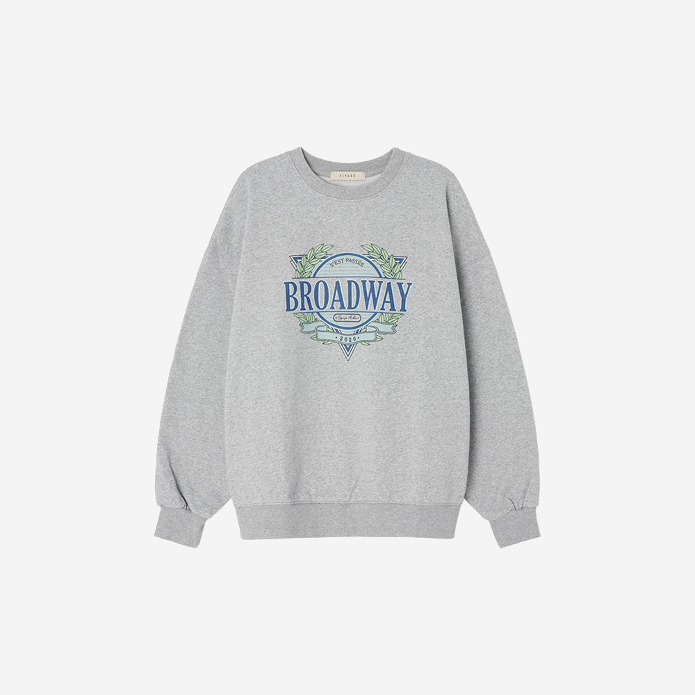 시야쥬 SITP5165 브로드웨이 기모 맨투맨 멜란지그레이