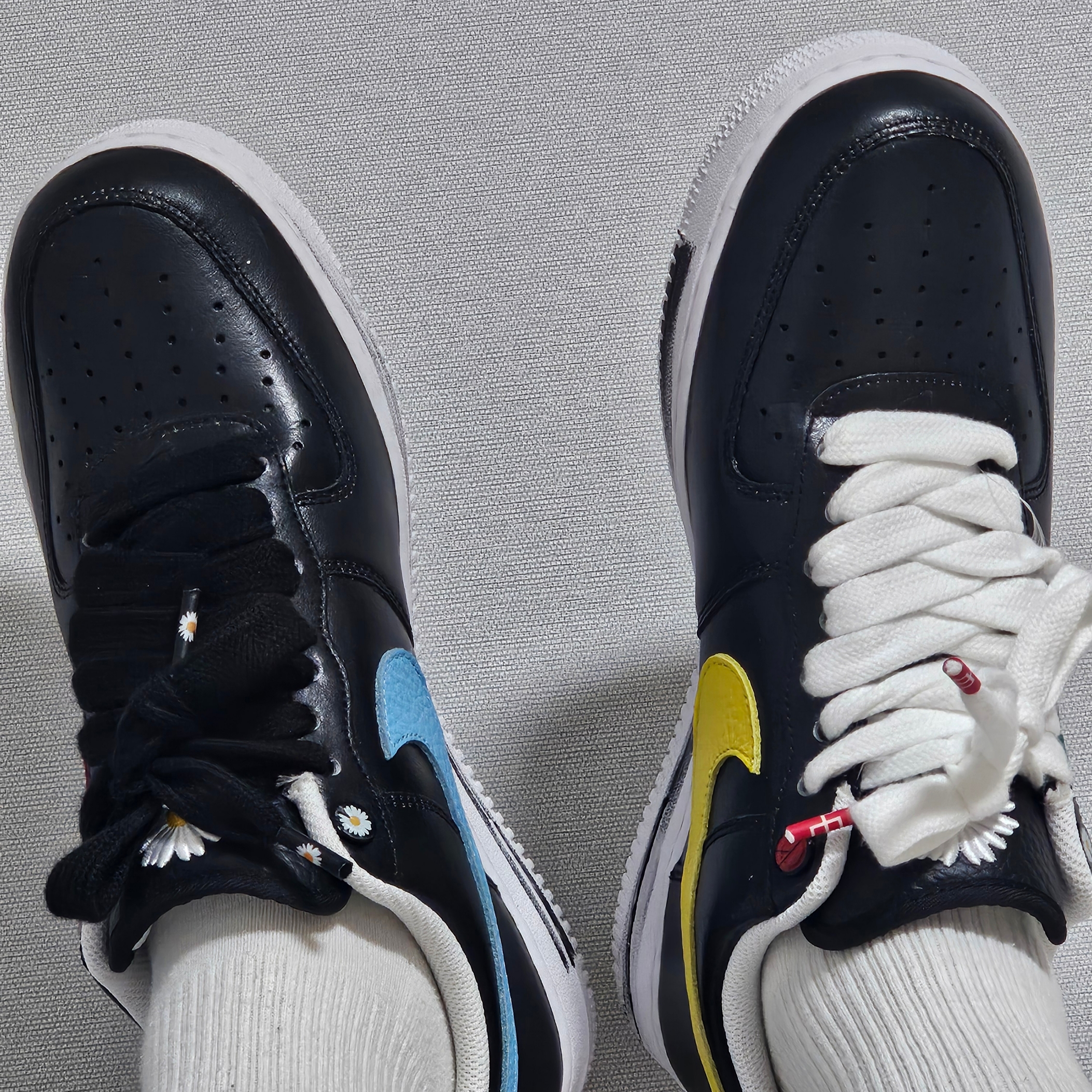 Nike x Peaceminusone Air Force 1 Low Para-Noise 3.0 Black and Multicolor 착용 스타일 - 1