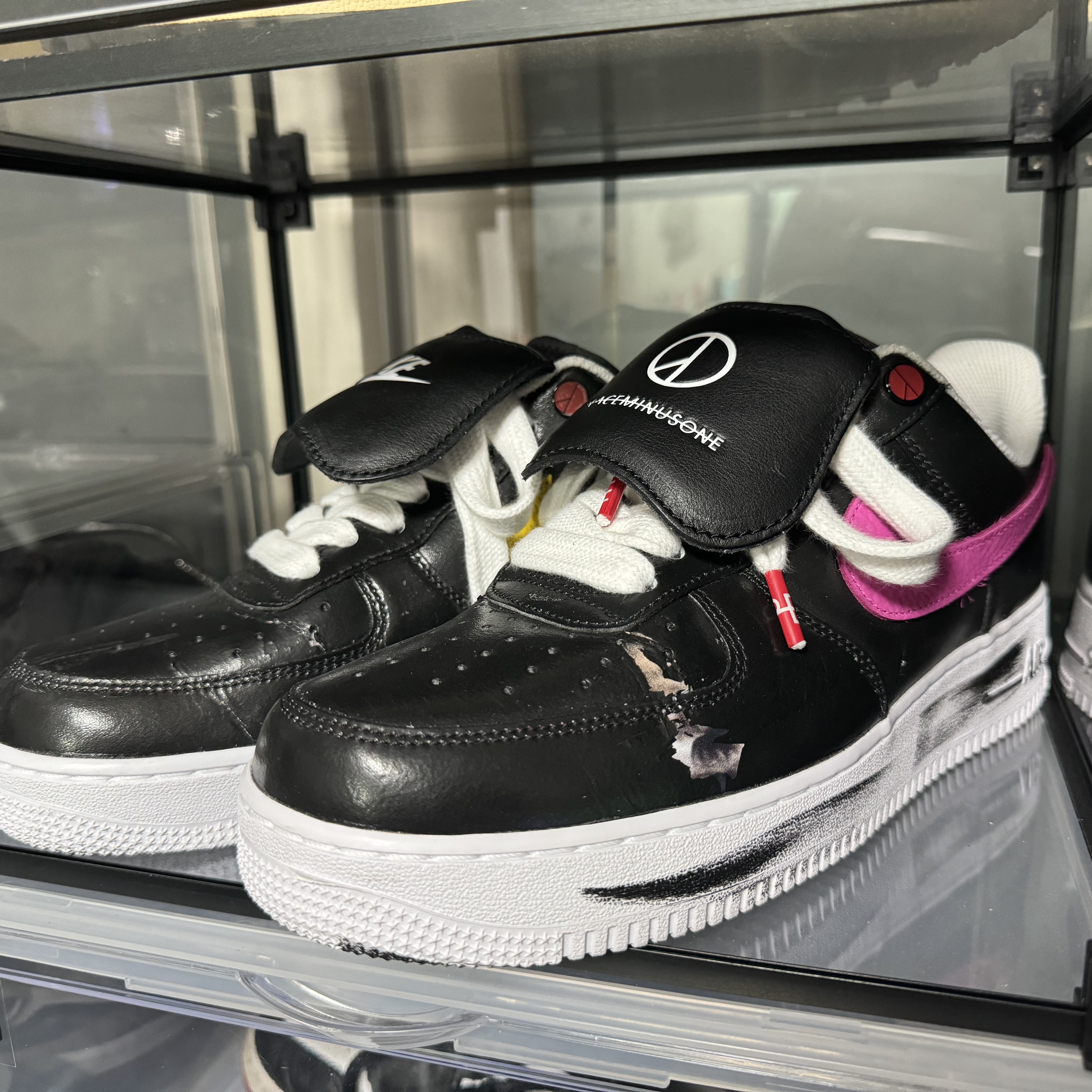 Nike x Peaceminusone Air Force 1 Low Para-Noise 3.0 Black and Multicolor 착용 스타일