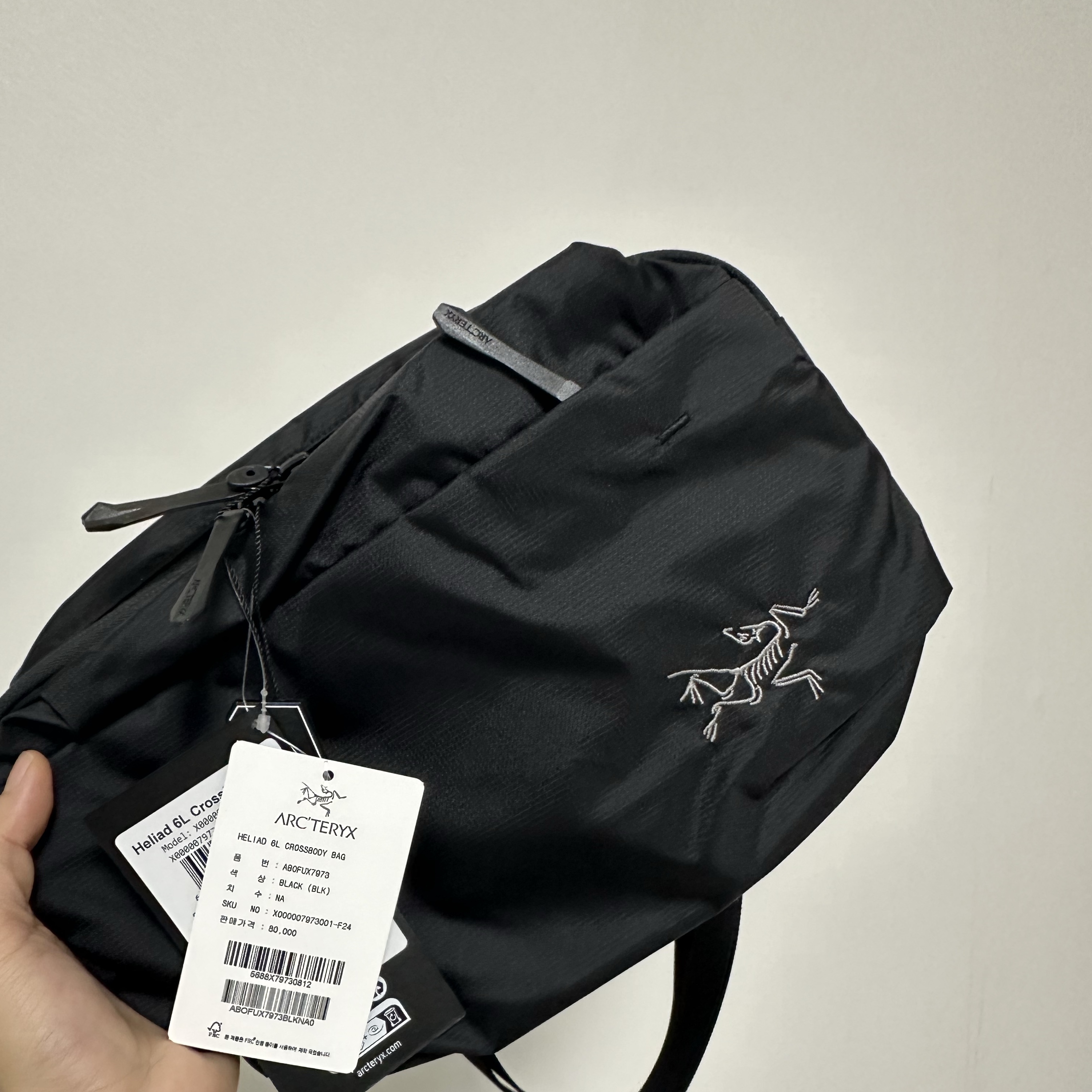 Arc'teryx Heliad 6 Crossbody Bag Black 착용 스타일