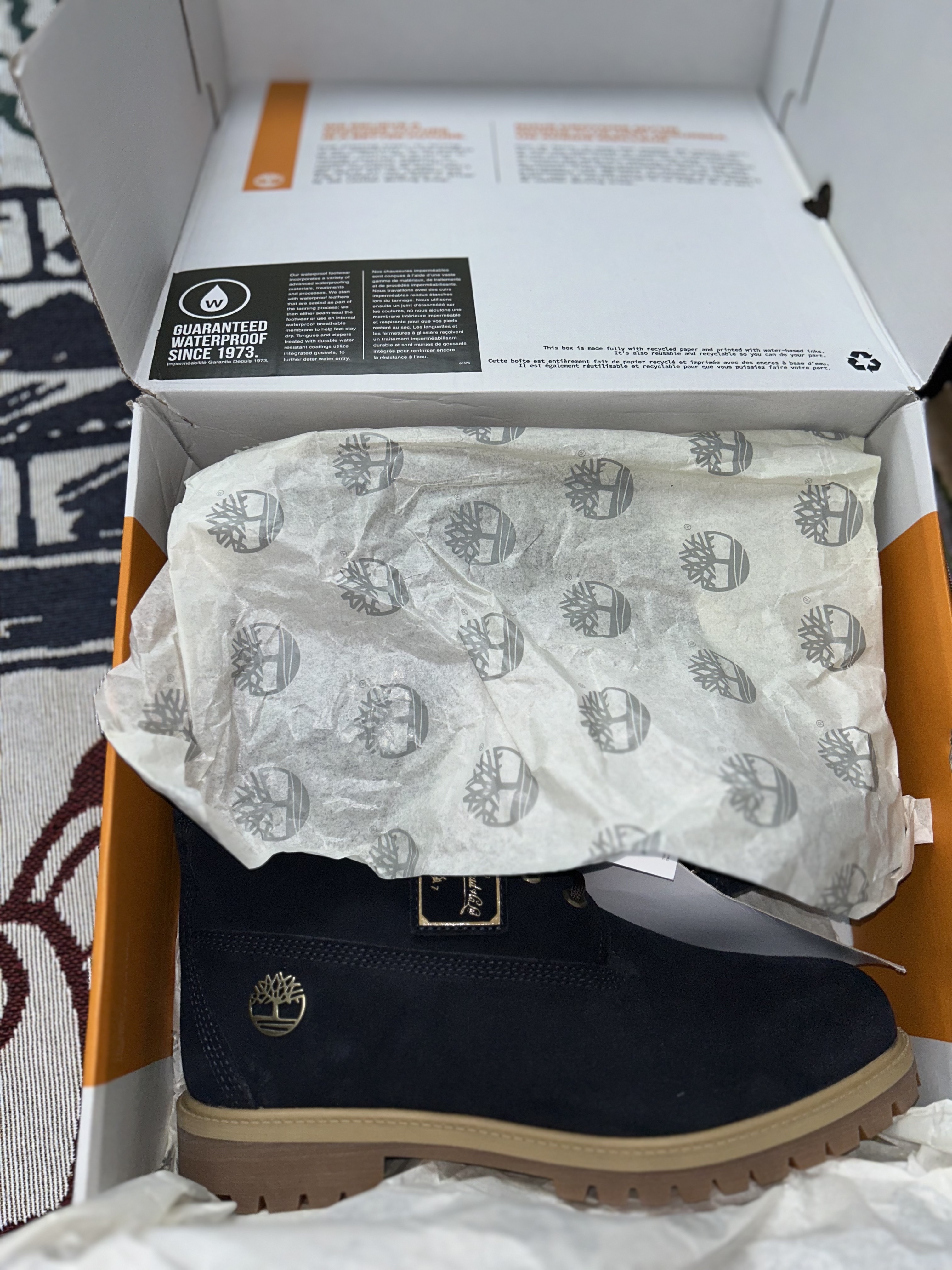 Timberland Premium 6 Inch Waterproof Boot Dark Blue Suede - Wide 착용 스타일 - 6