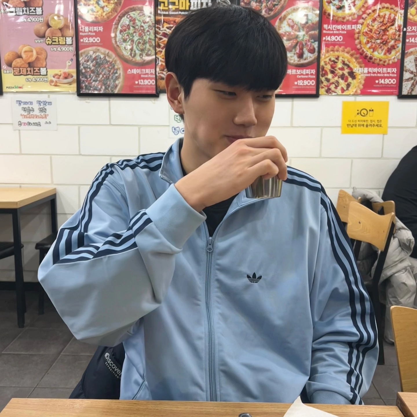 Adidas Beckenbauer Track Top Ambient Sky - KR Sizing 착용 스타일