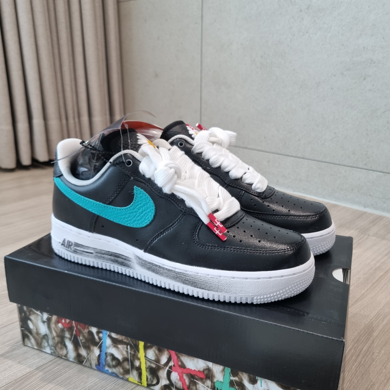 Nike x Peaceminusone Air Force 1 Low Para-Noise 3.0 Black and Multicolor 착용 스타일 - 1