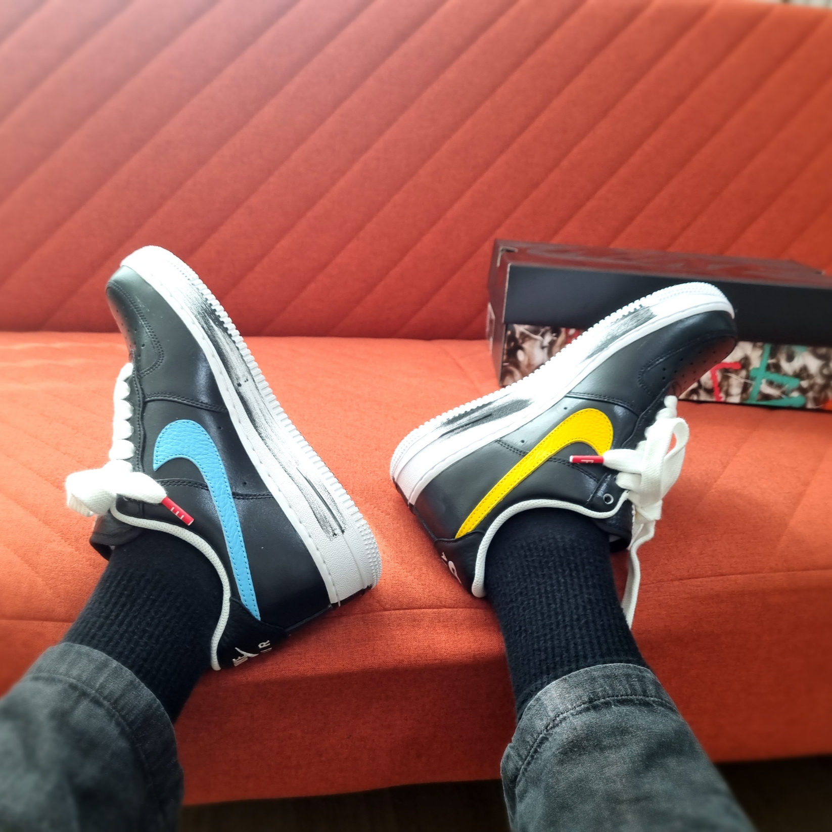Nike x Peaceminusone Air Force 1 Low Para-Noise 3.0 Black and Multicolor 착용 스타일 - 4