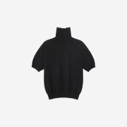 Siyazu SIKN2125 Merino Wool Turtleneck Short Sleeved Knit Black