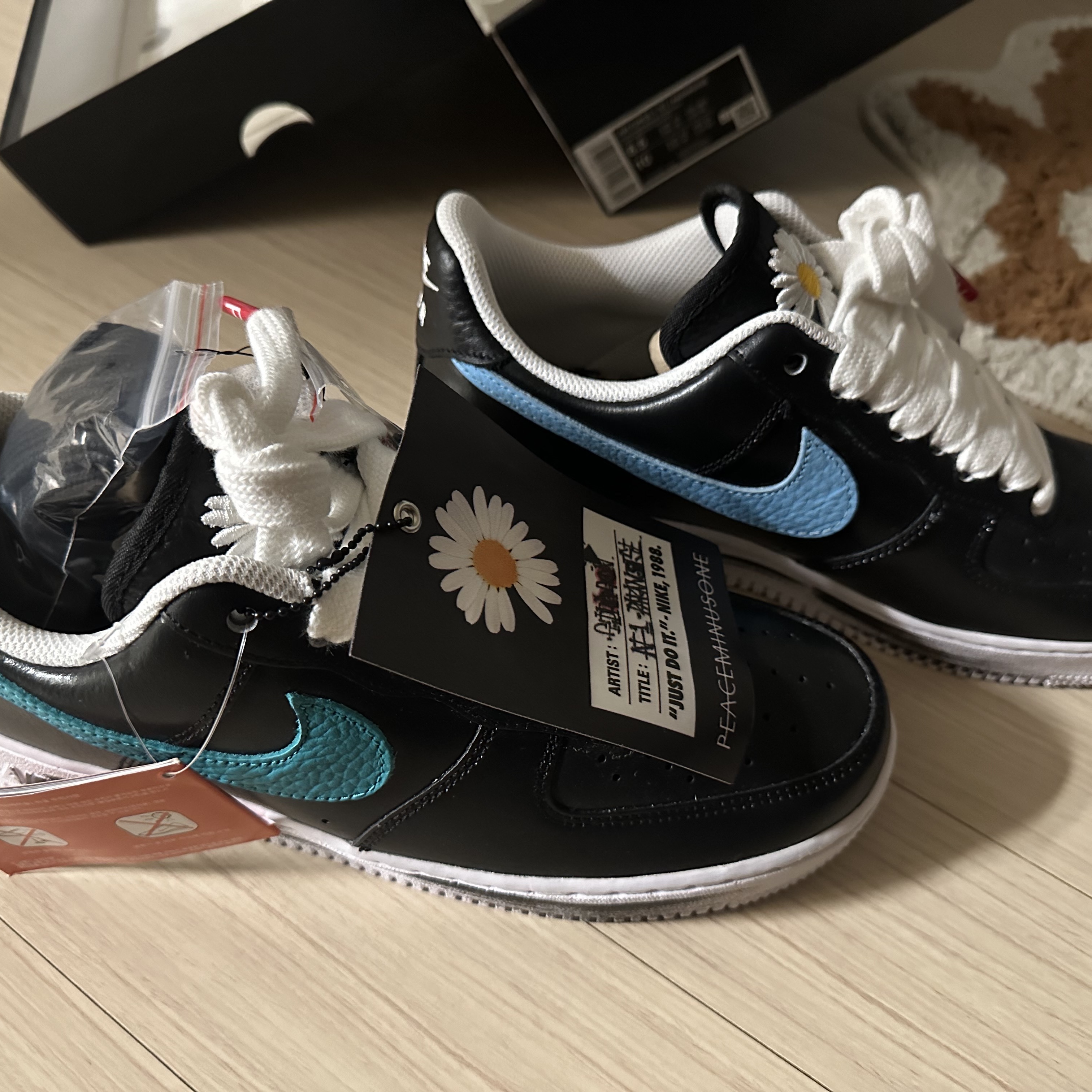 Nike x Peaceminusone Air Force 1 Low Para-Noise 3.0 Black and Multicolor 착용 스타일 - 2