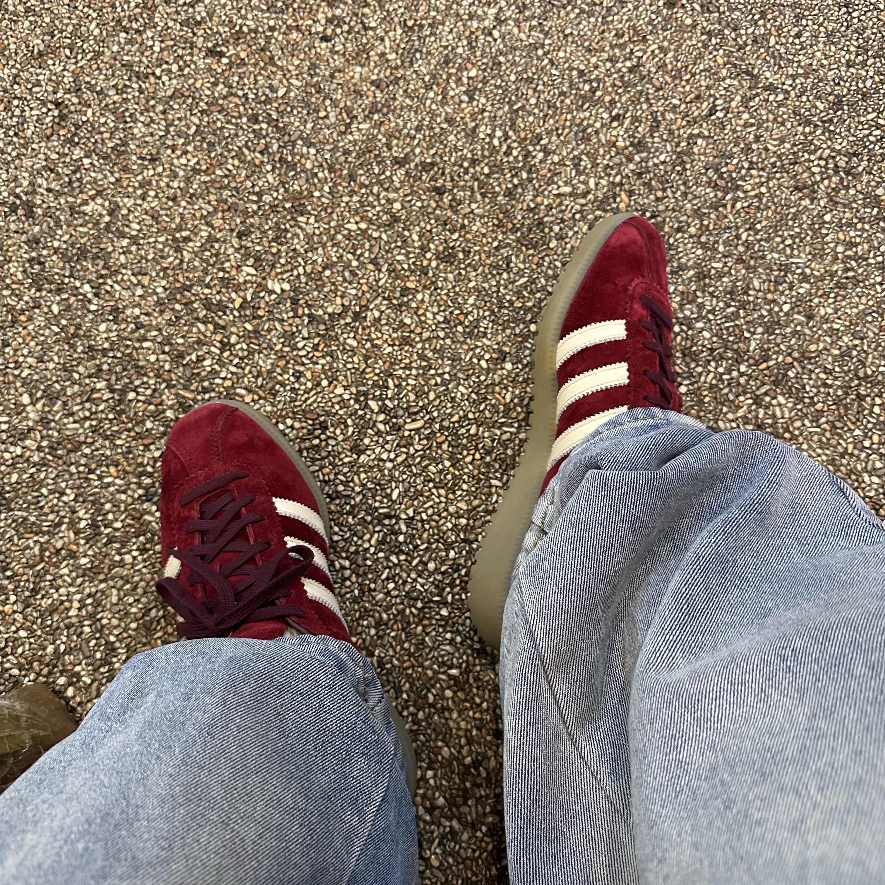 Adidas Bermuda College Burgundy 착용 스타일