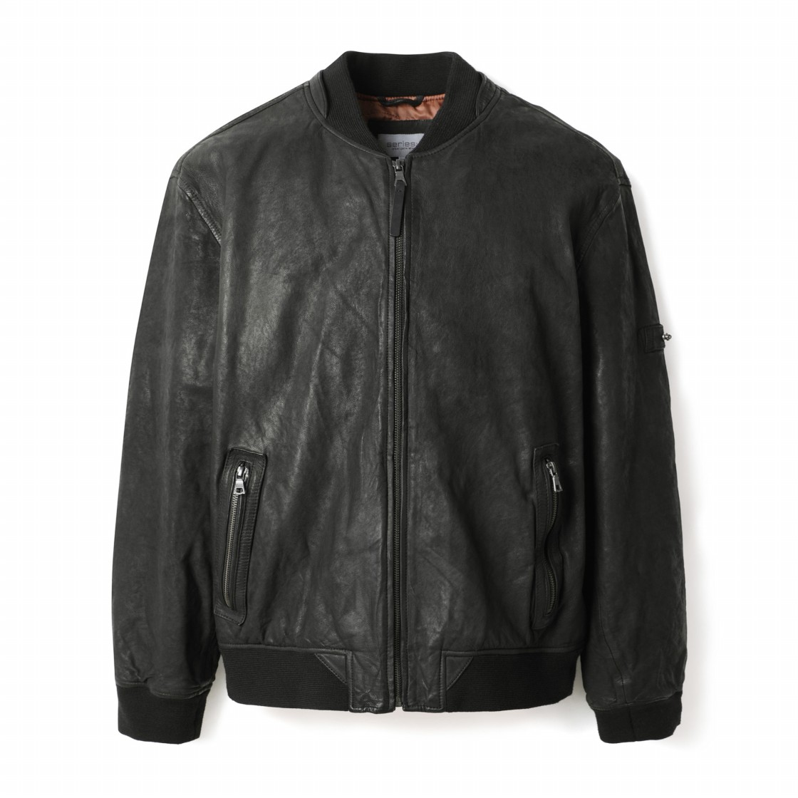 시리즈 MA 1 가죽 점퍼 블랙(SERIES Ma 1 Leather Jumper Black) - 2