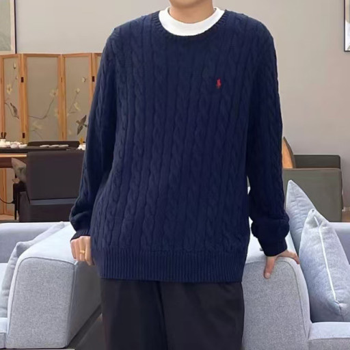 [30%적립] Polo Ralph Lauren Cable Knit Cotton Sweater Hunter Navy 착용 스타일