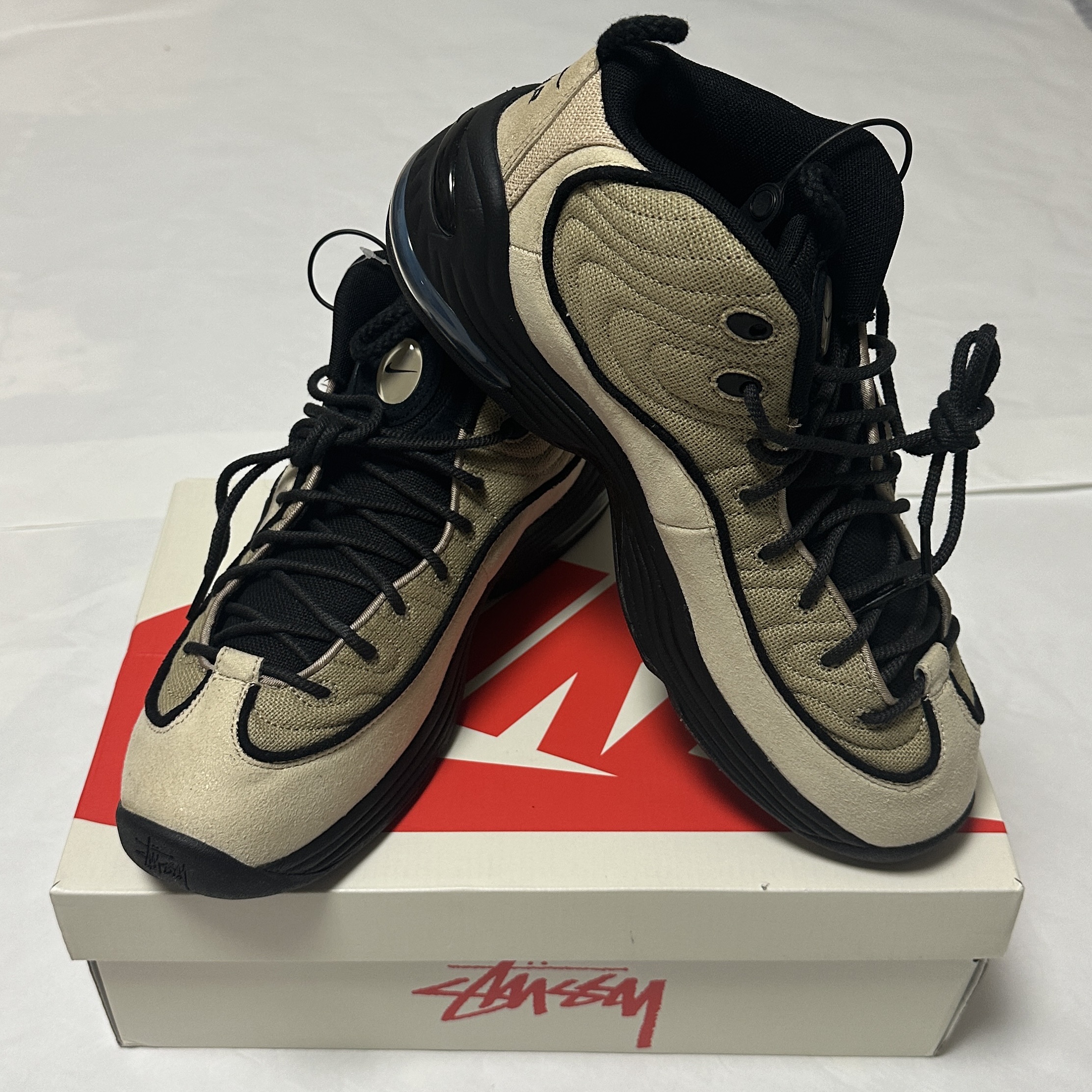 Nike x Stussy Air Penny II Rattan and Limestone 착용 스타일 - 4