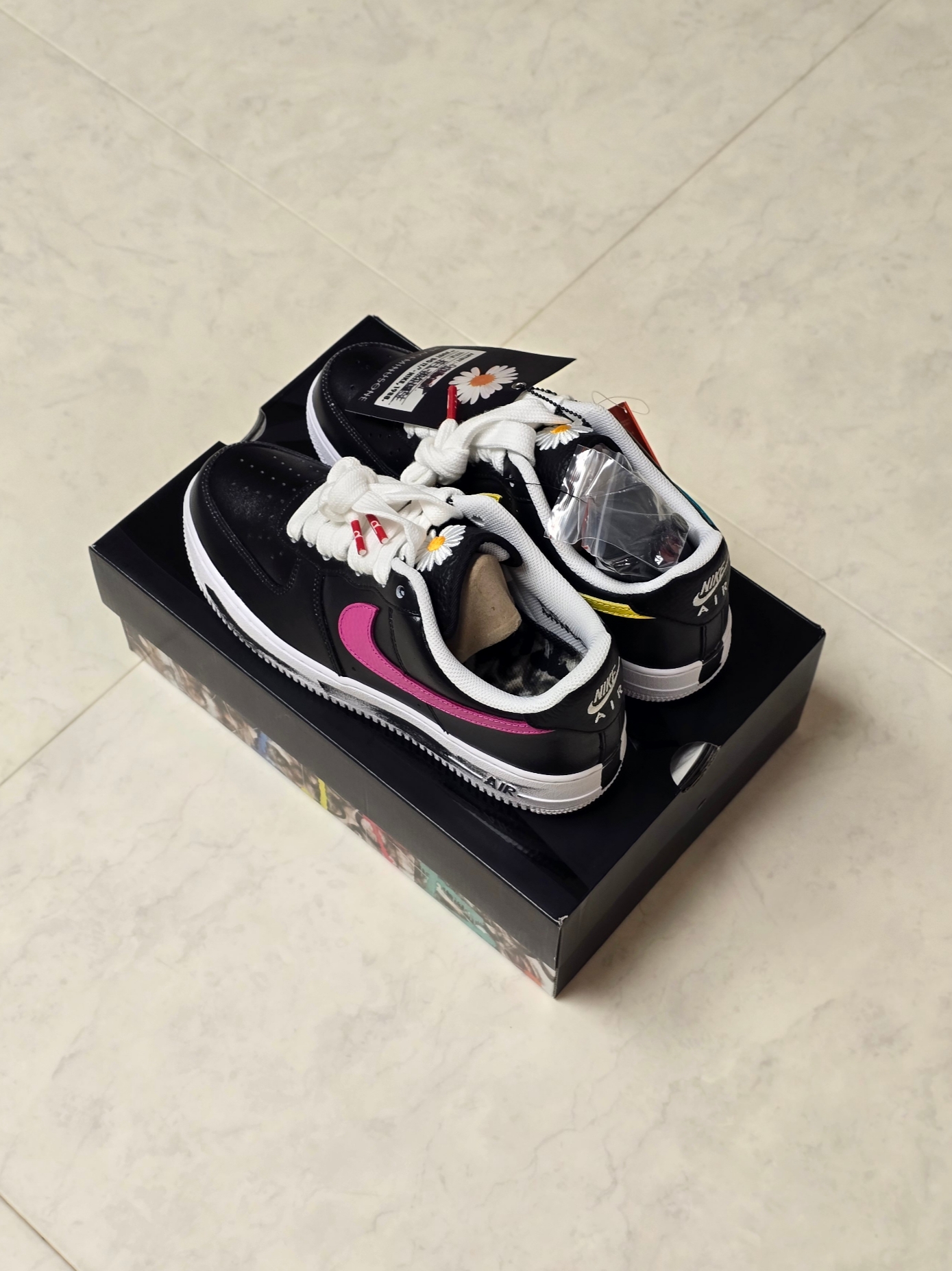 Nike x Peaceminusone Air Force 1 Low Para-Noise 3.0 Black and Multicolor 착용 스타일 - 1
