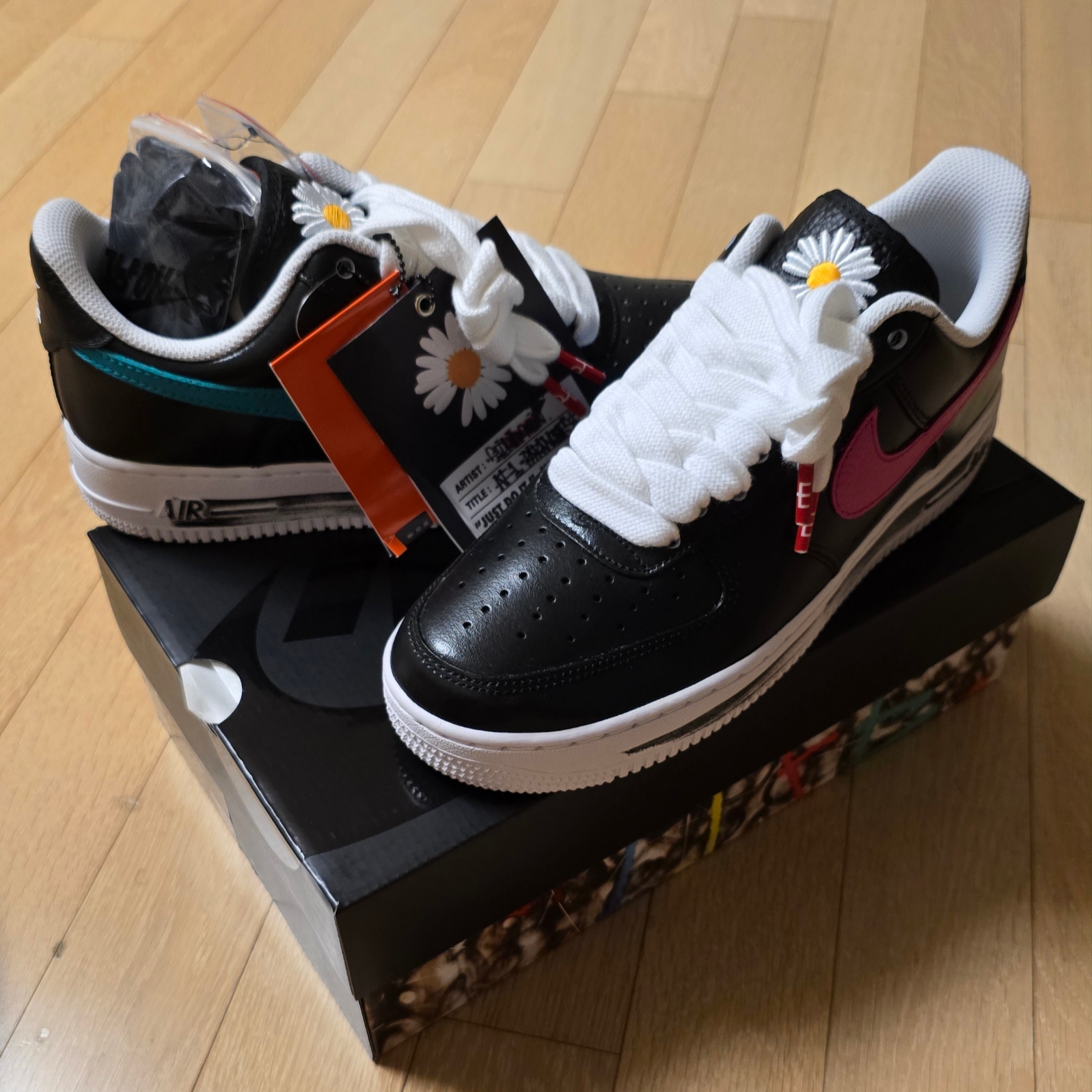 Nike x Peaceminusone Air Force 1 Low Para-Noise 3.0 Black and Multicolor 착용 스타일 - 1