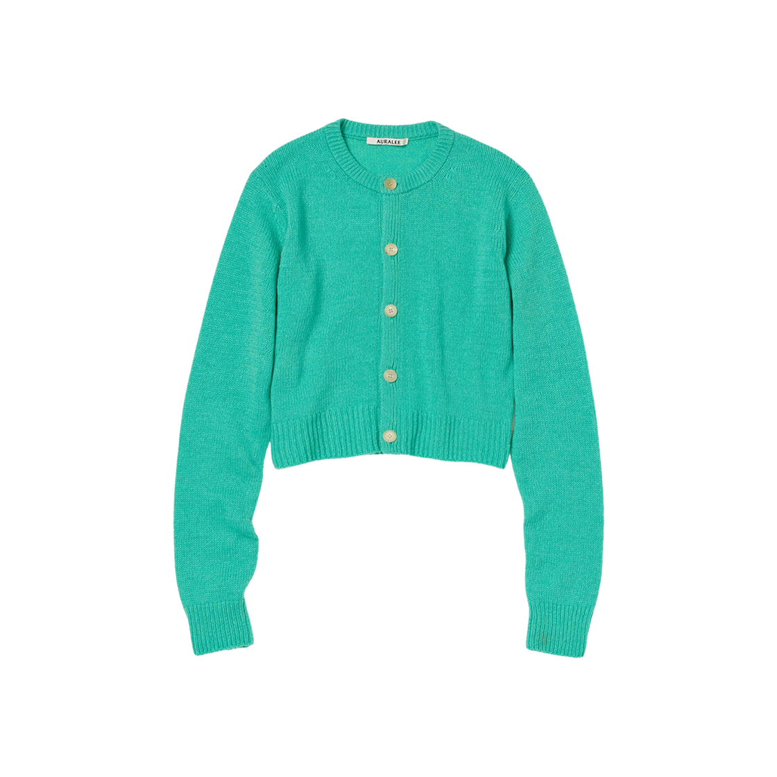 (W) Auralee Wool Cashmere Silk Knit Cardigan Aqua Green 상세 이미지 1