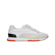 Hermes Trail Sneakers Calfskin Suede Goatskin & Blanc Noir