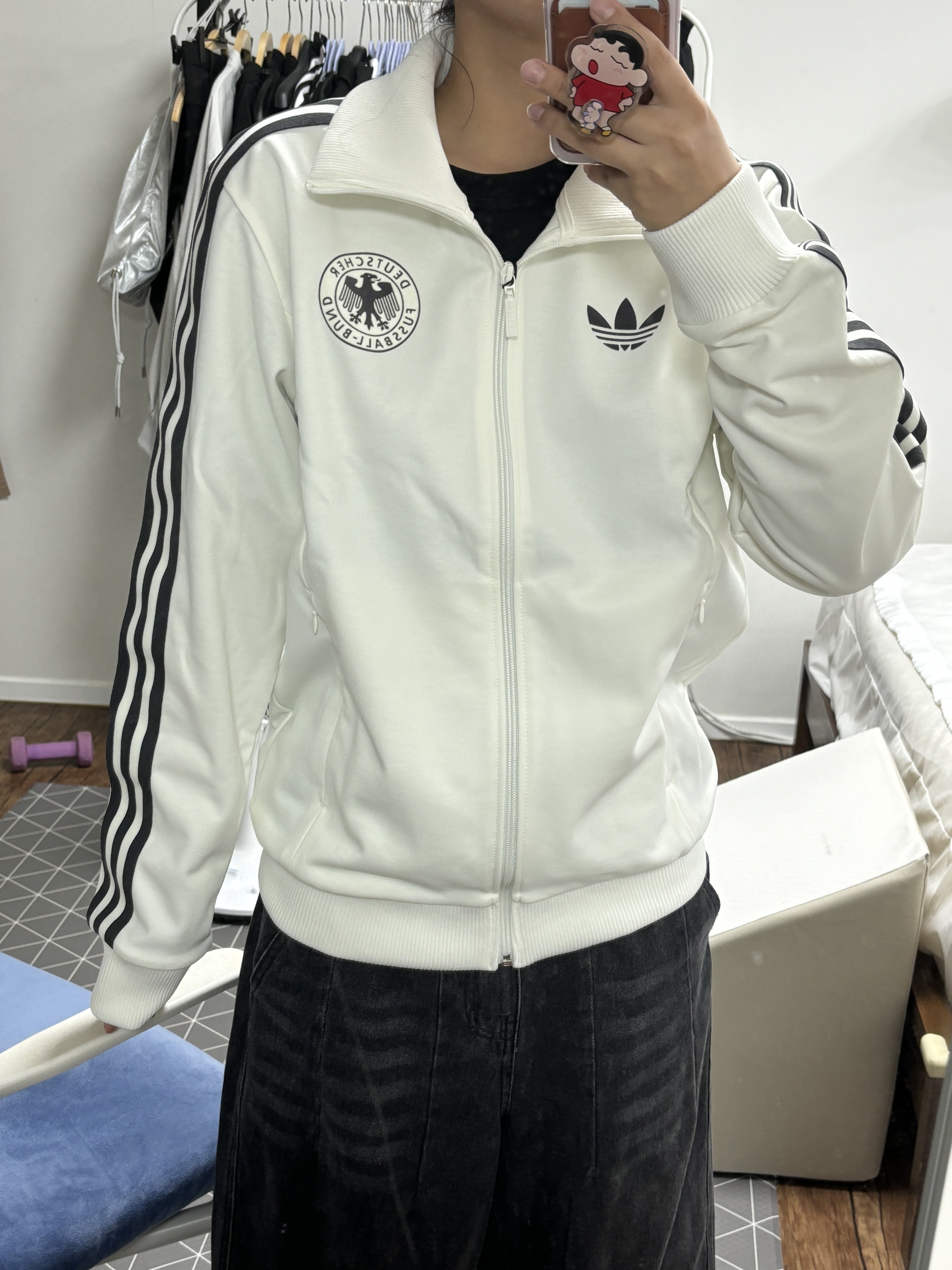 Adidas German Beckenbauer Track Top Off White - KR Sizing 착용 스타일 - 1