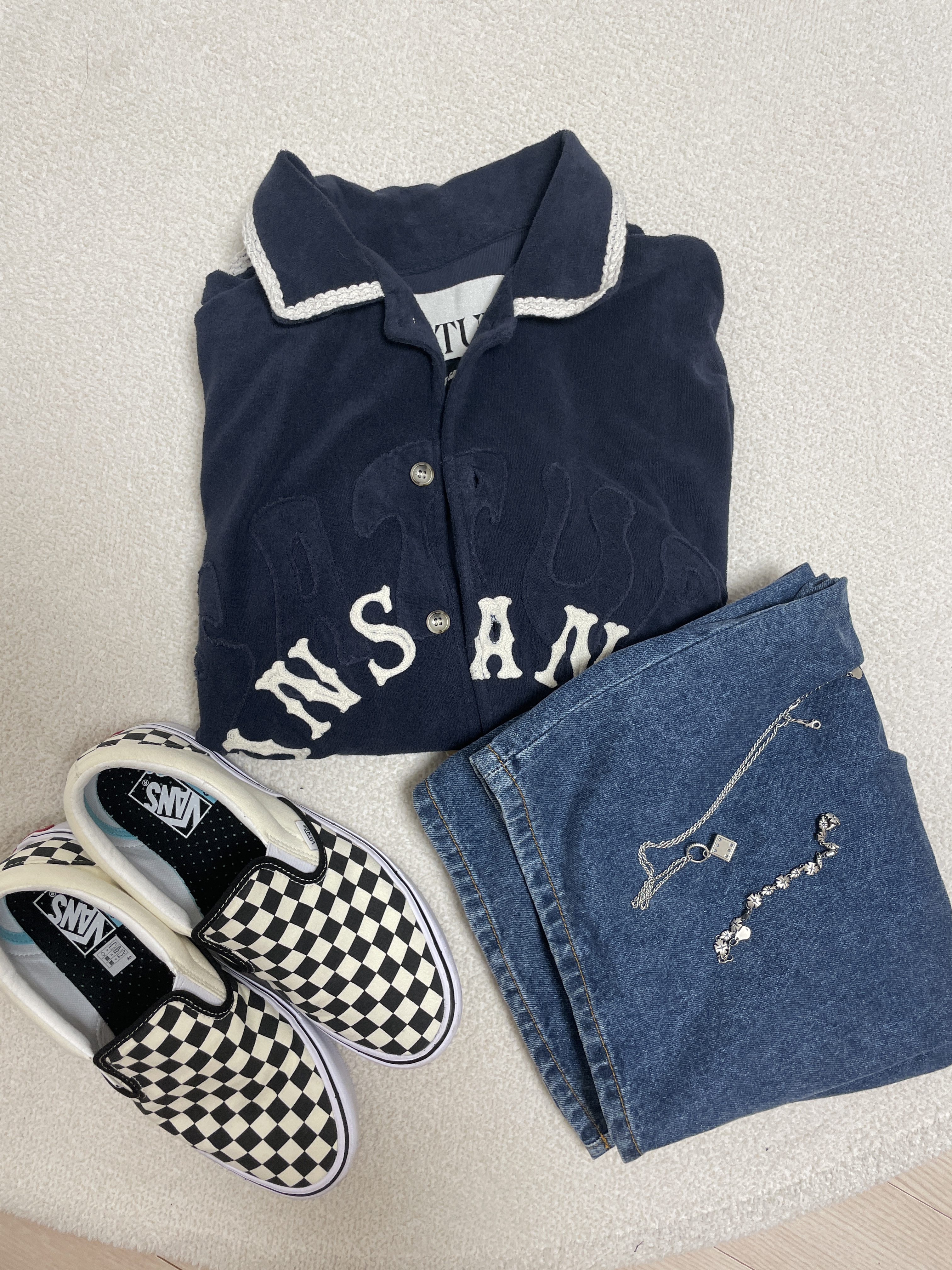Vans Slip-On ComfyCush Checkerboard, [프리오더] Polyteru 925 Silver Bracelet 001 (Cross & Hanabi Lemon) 착용 스타일 - 5