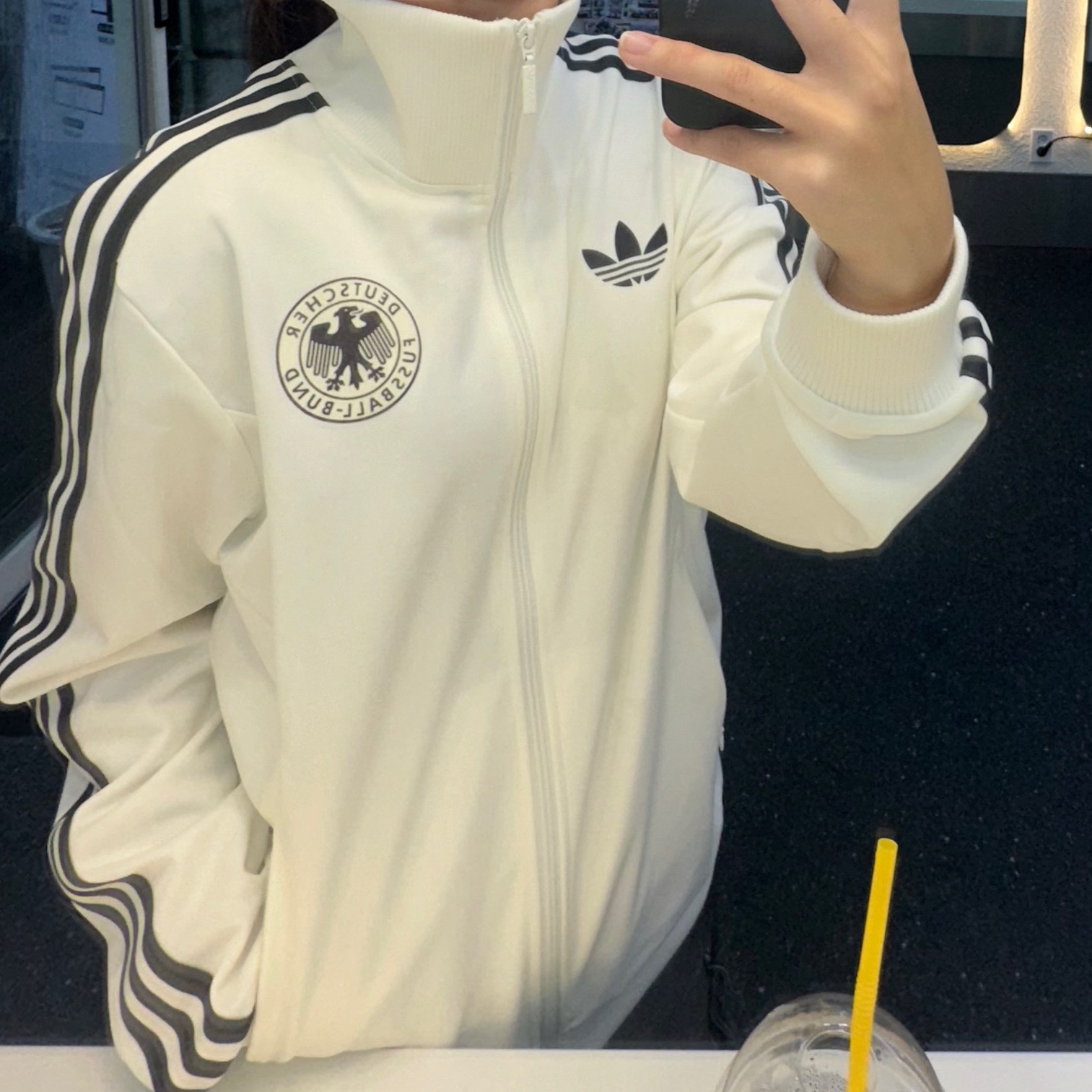 Adidas German Beckenbauer Track Top Off White - KR Sizing 착용 스타일 - 1