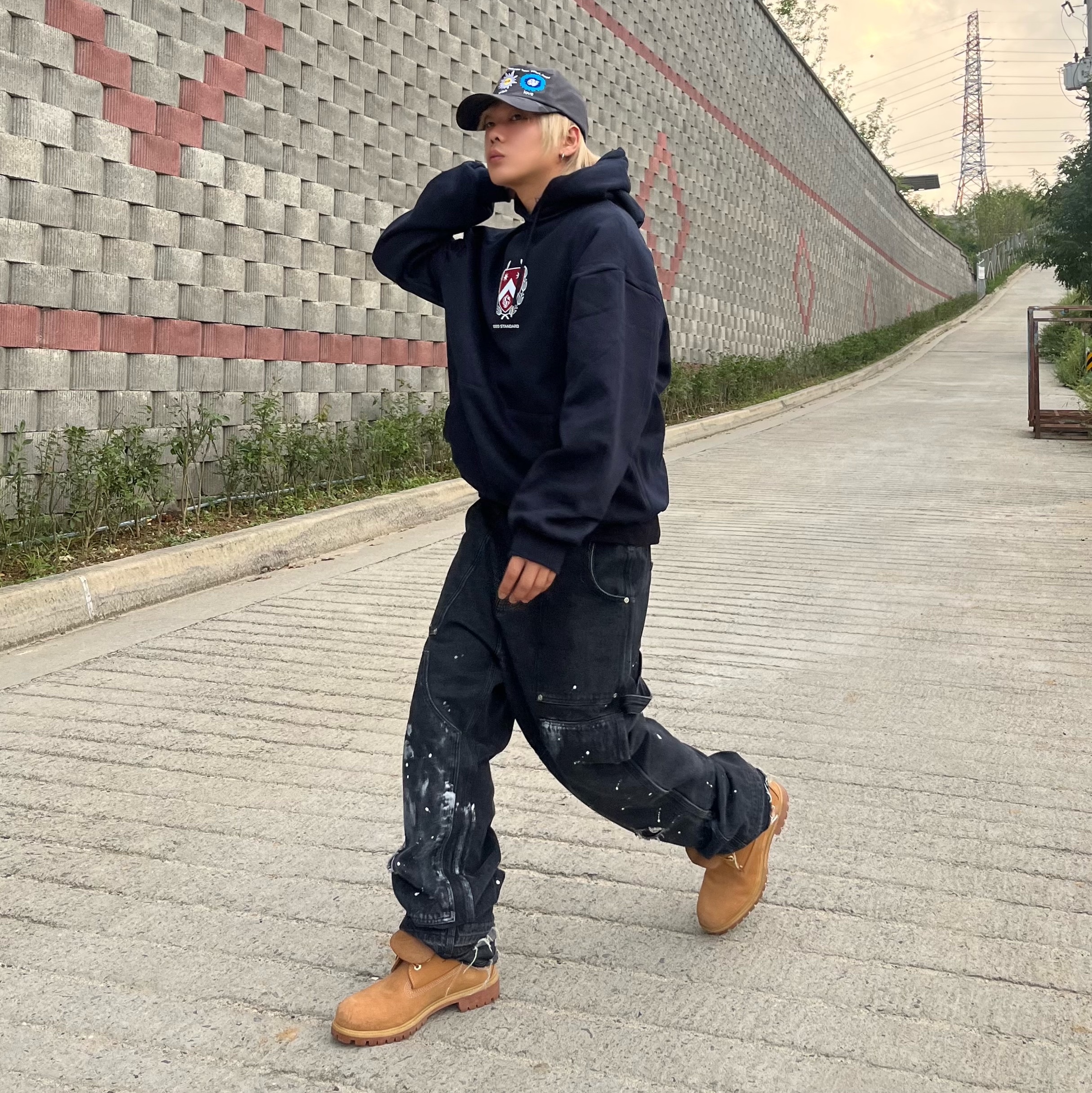 Wapworks Work Double Knee Carpenter Pants, Timberland Premium 6 inch Waterproof Boot Wheat Nubuck - Wide 착용 스타일 - 1