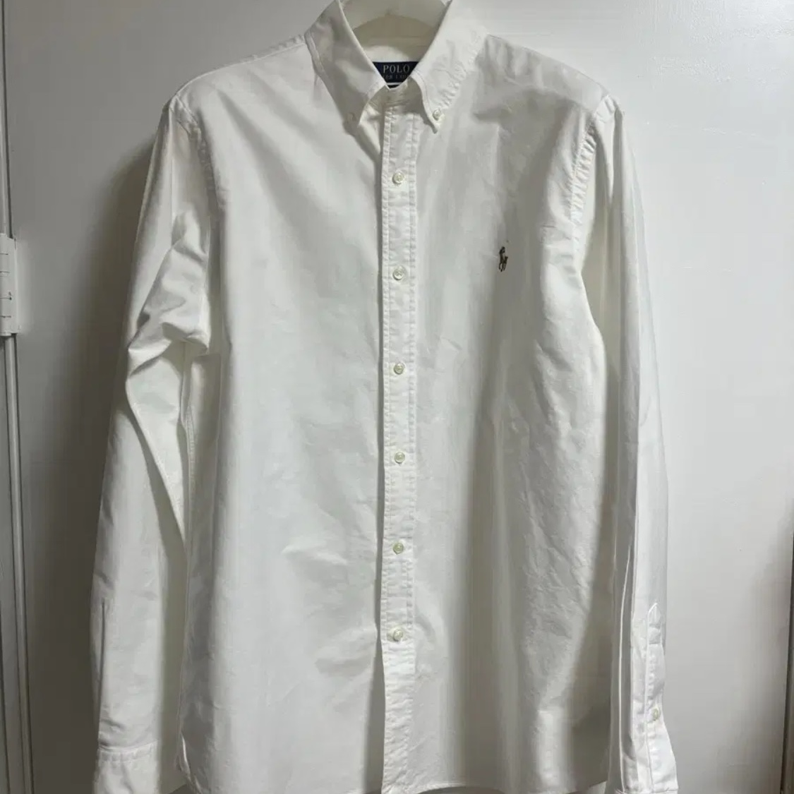 [30% 적립] Polo Ralph Lauren Classic Fit Garment Dyed Oxford Shirt White 착용 스타일