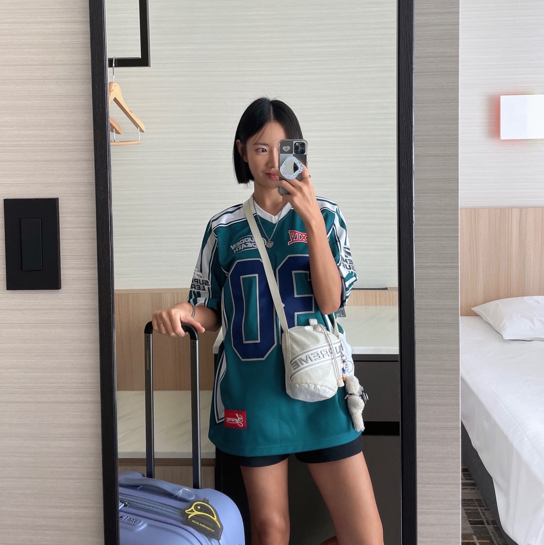 Supreme Sudden Death Football Jersey Teal - 24SS, Human Made Heart Silver Necklace Black 착용 스타일
