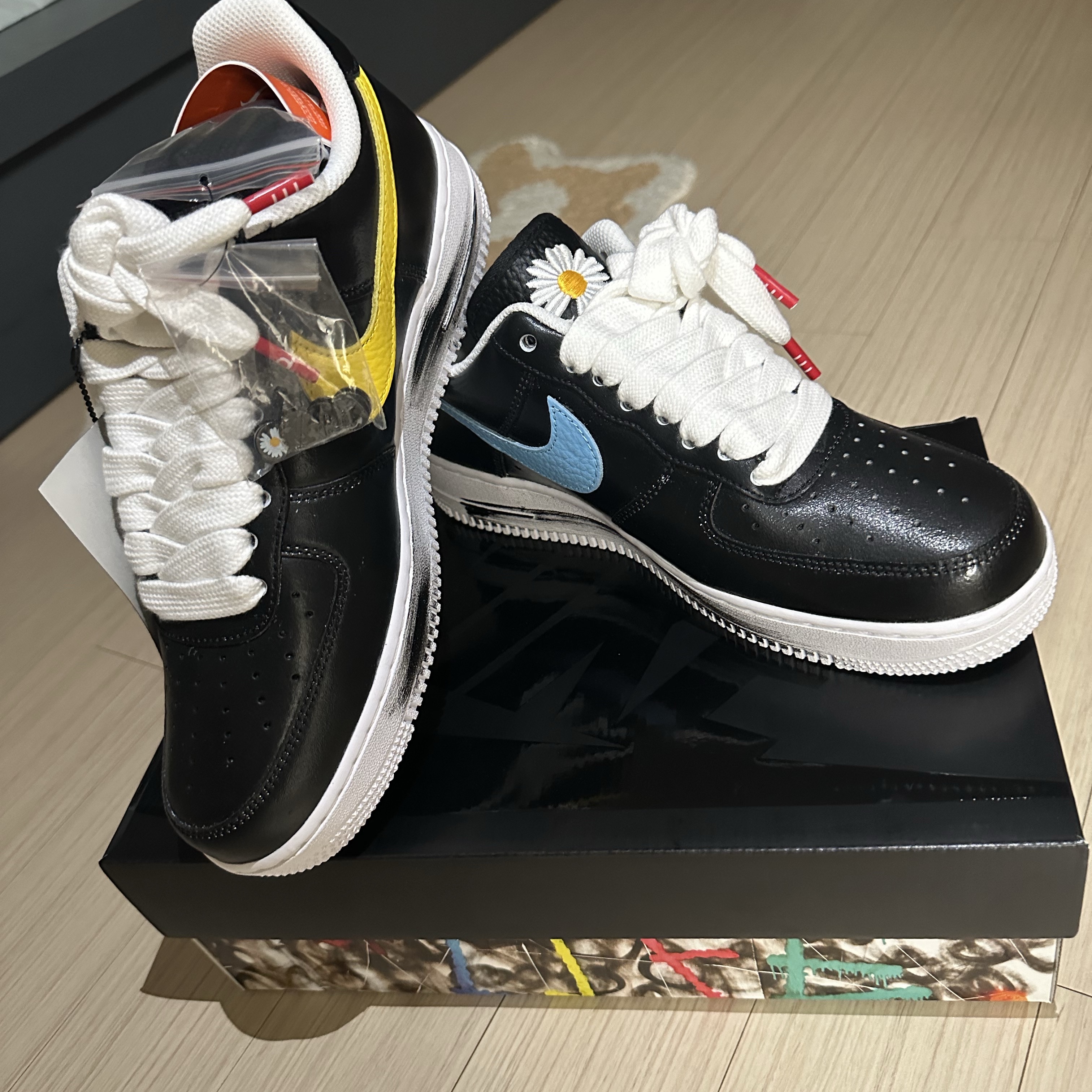 Nike x Peaceminusone Air Force 1 Low Para-Noise 3.0 Black and Multicolor 착용 스타일 - 1