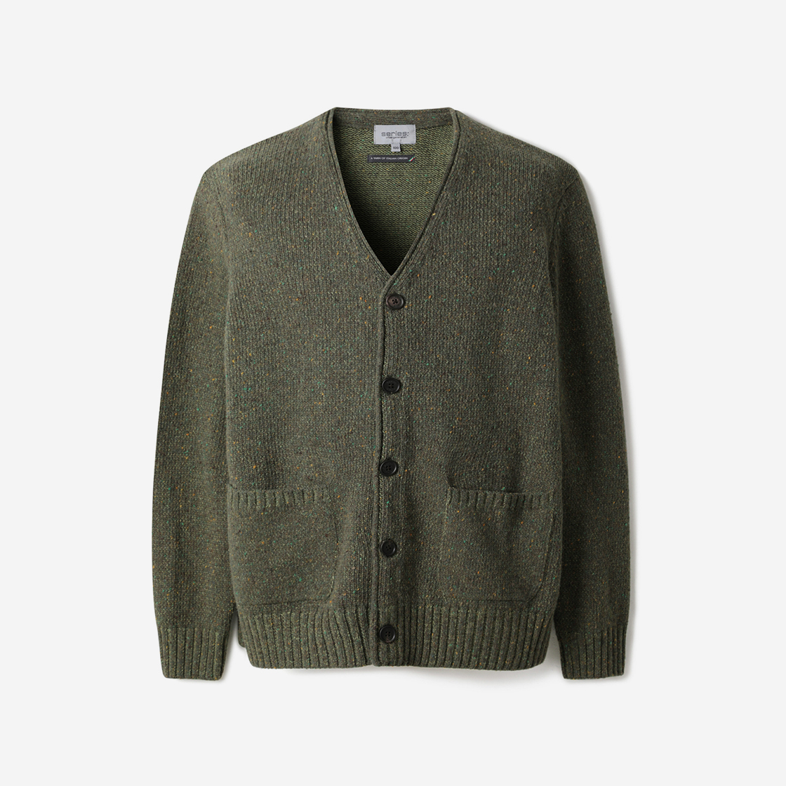 시리즈 수입 원사 빈티지 Y 가디건 카키(SERIES Vintage Y Cardigan Khaki) - 1