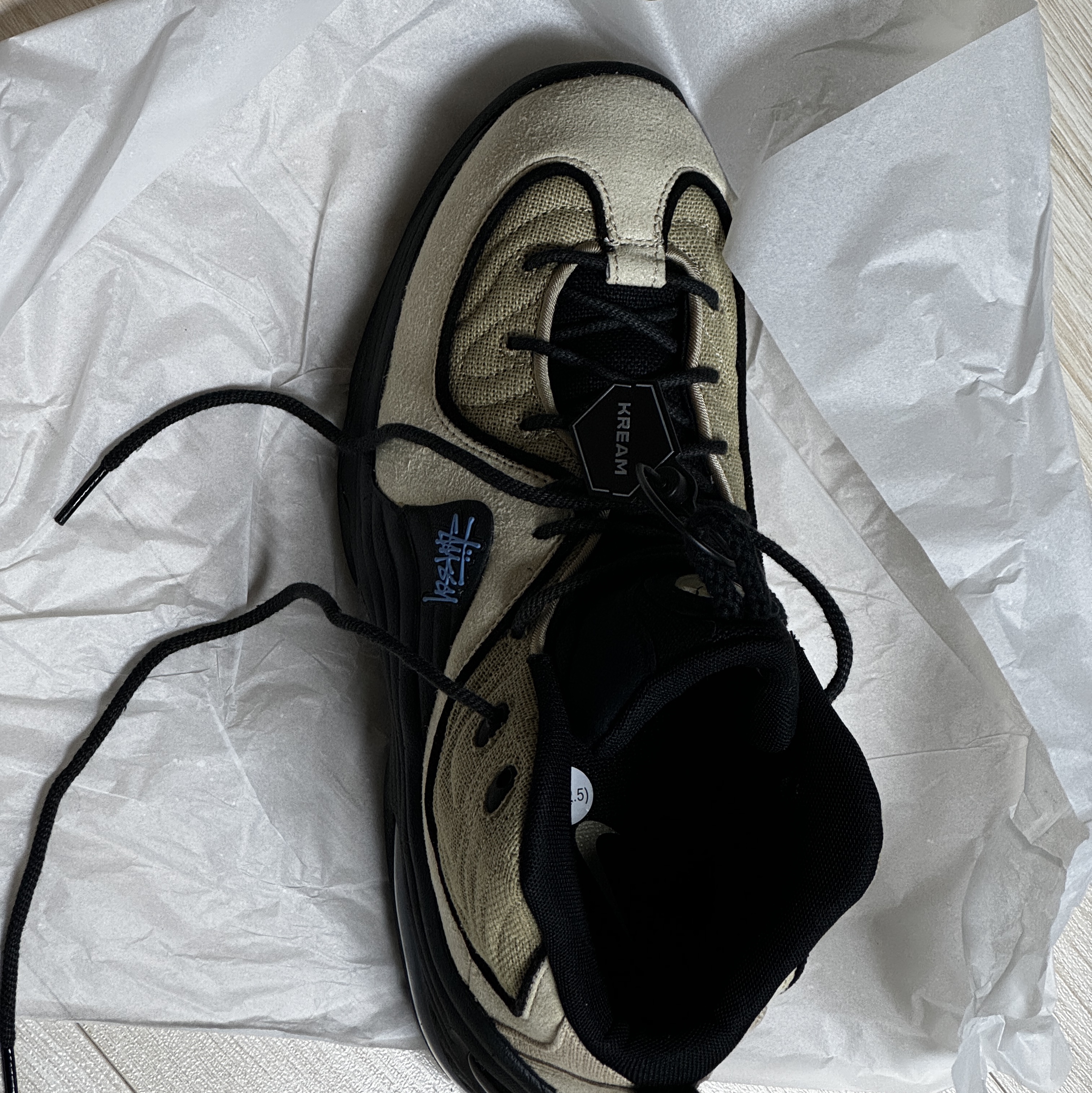 Nike x Stussy Air Penny II Rattan and Limestone 착용 스타일 - 2