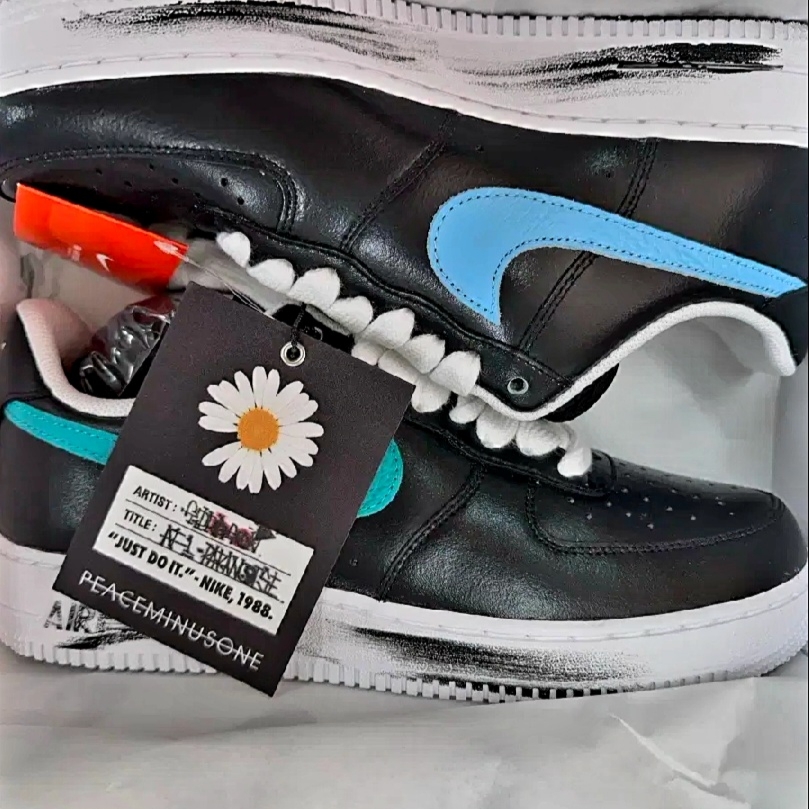 Nike x Peaceminusone Air Force 1 Low Para-Noise 3.0 Black and Multicolor 착용 스타일 - 2