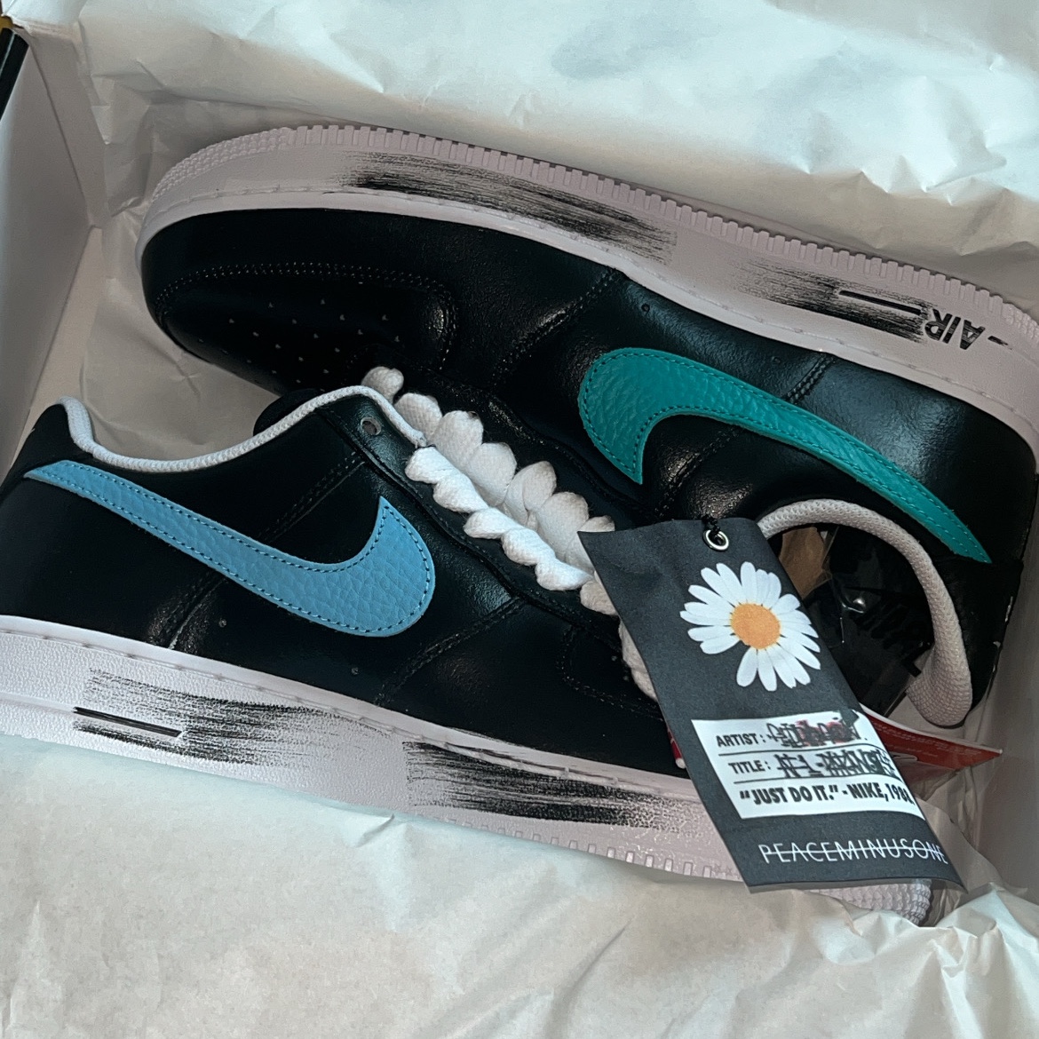 Nike x Peaceminusone Air Force 1 Low Para-Noise 3.0 Black and Multicolor 착용 스타일 - 1