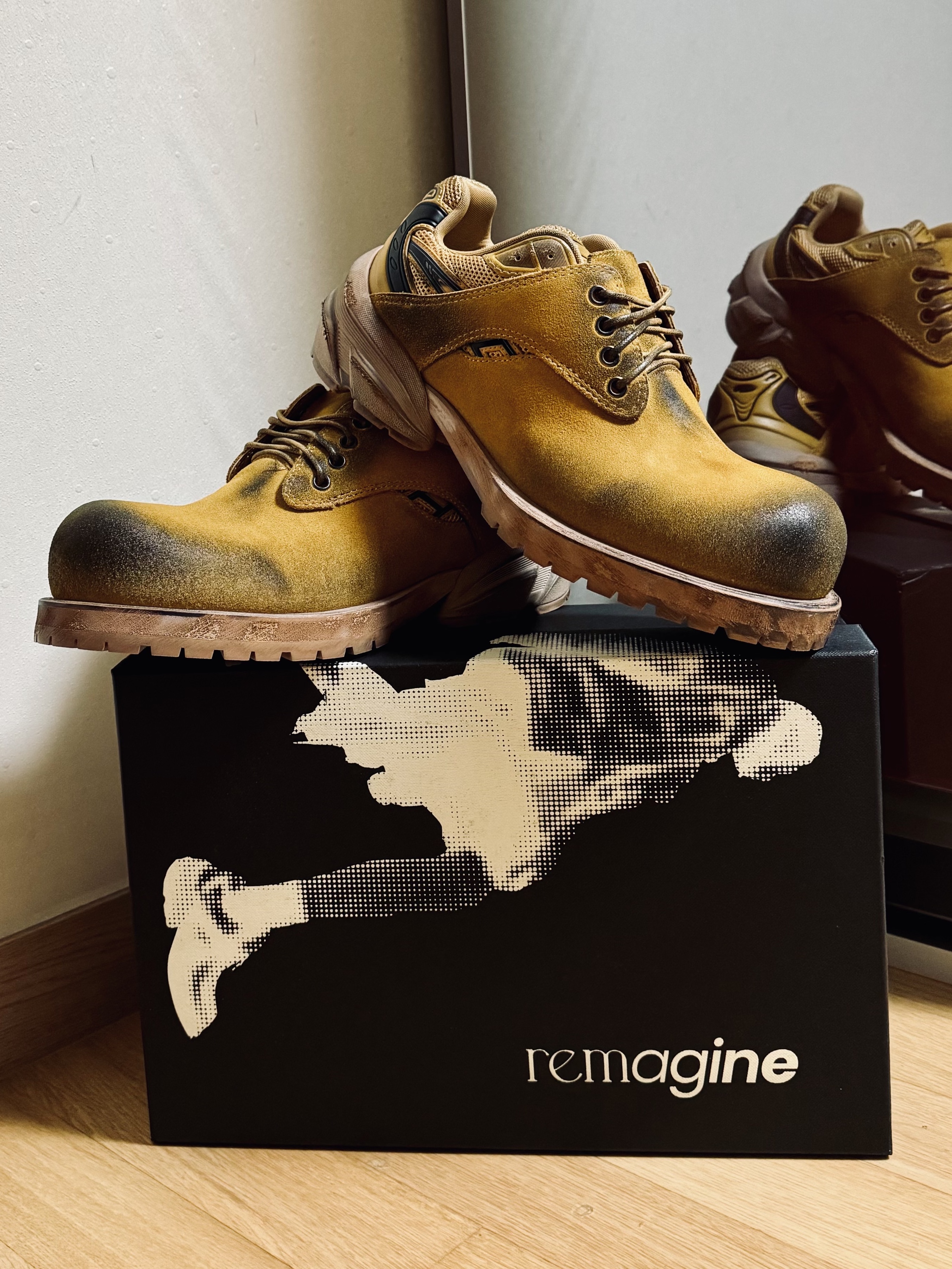 Remagine Hybrid Derby Shoes Starting Bigger Nasty Wheat, Remagine Hybrid Derby Shoes Starting Bigger Wheat 착용 스타일