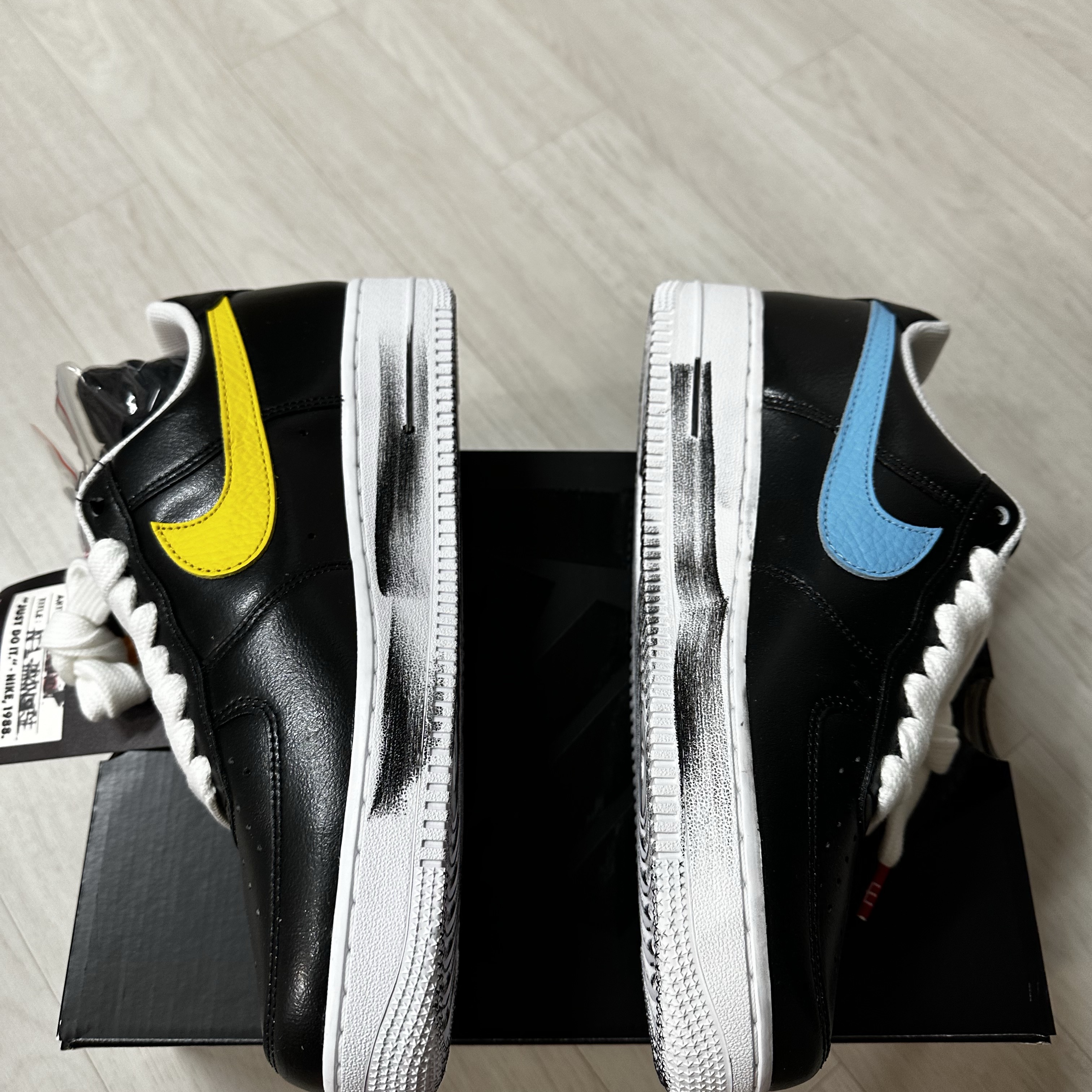 Nike x Peaceminusone Air Force 1 Low Para-Noise 3.0 Black and Multicolor 착용 스타일 - 3