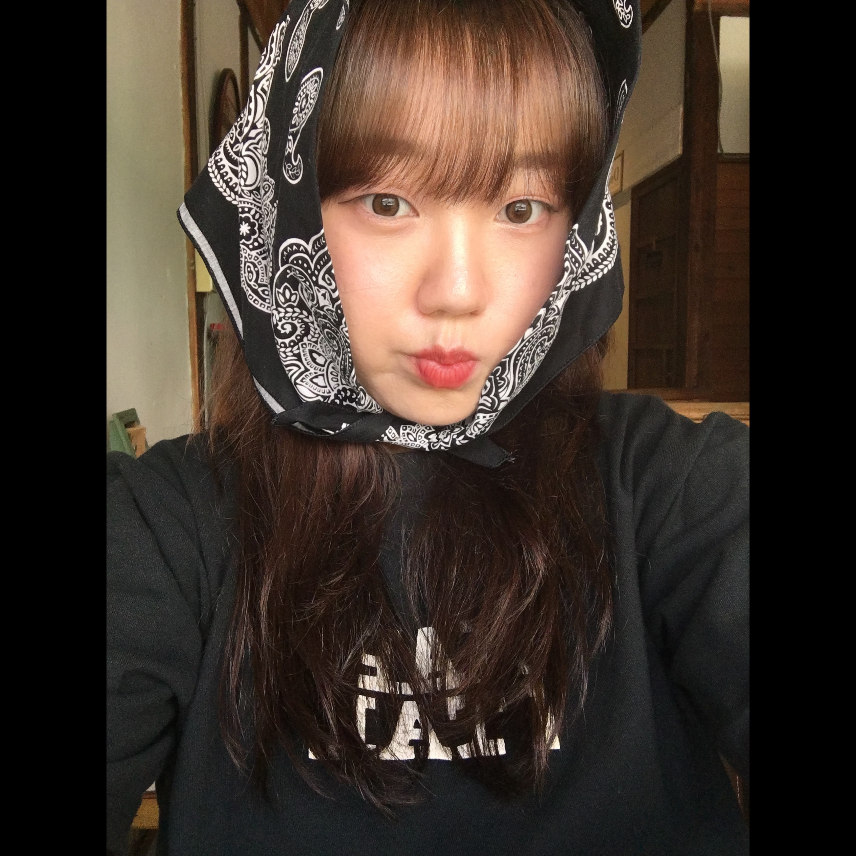 Kapital Rookie Crewneck T-Shirt Black 착용 스타일