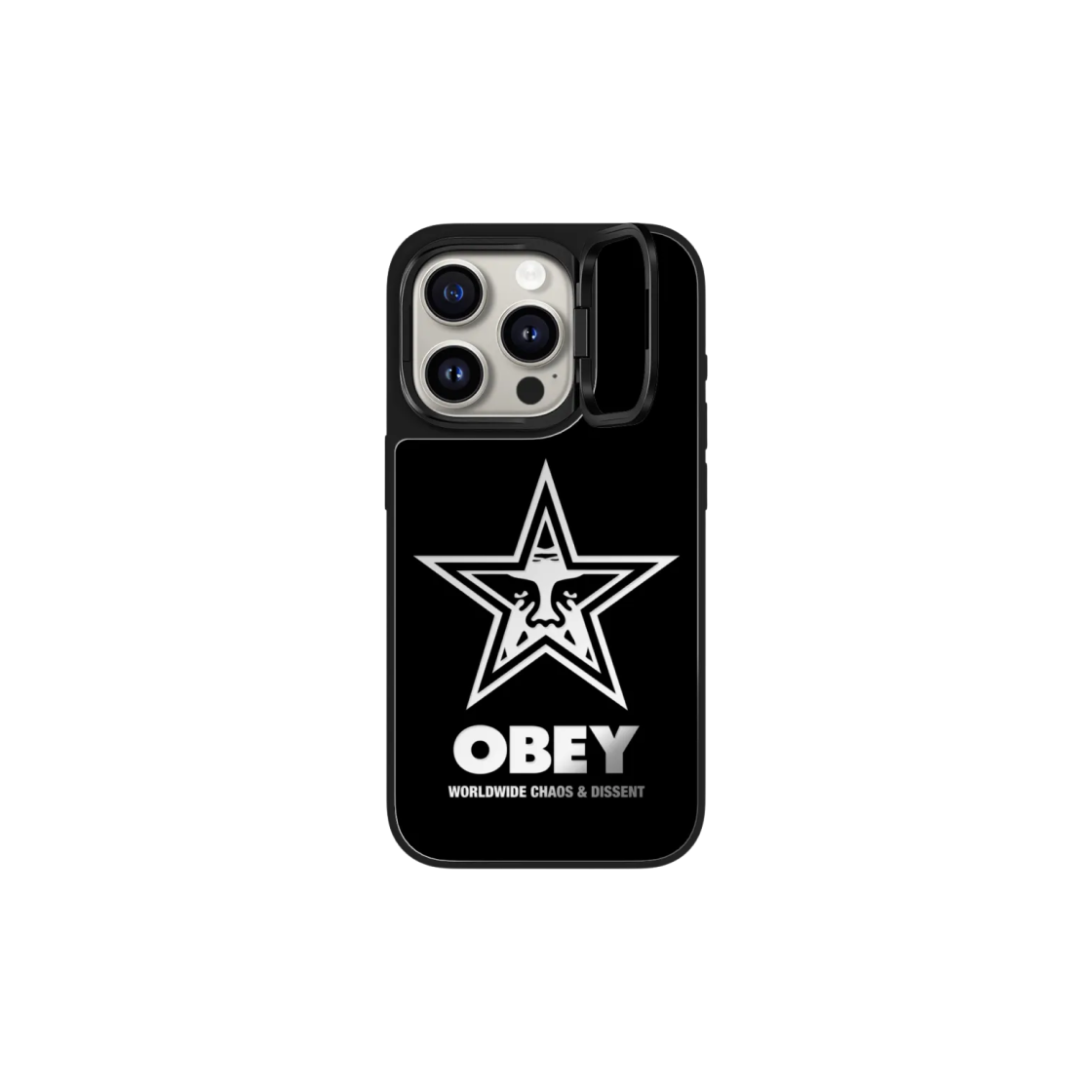 Casetify x Obey iPhone Magsafe Star Icon Face Mirror Ring Stand Case Silver Mirror Black Bumper 상세 이미지 2