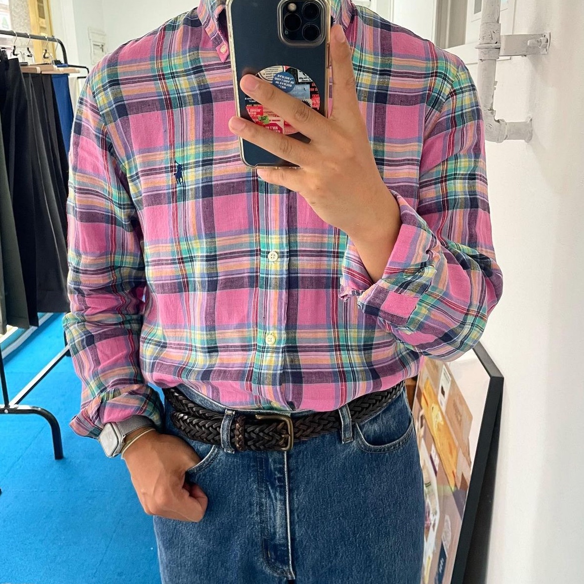 [30% 적립] Polo Ralph Lauren Classic Fit Garment Dyed Oxford Shirt White 착용 스타일