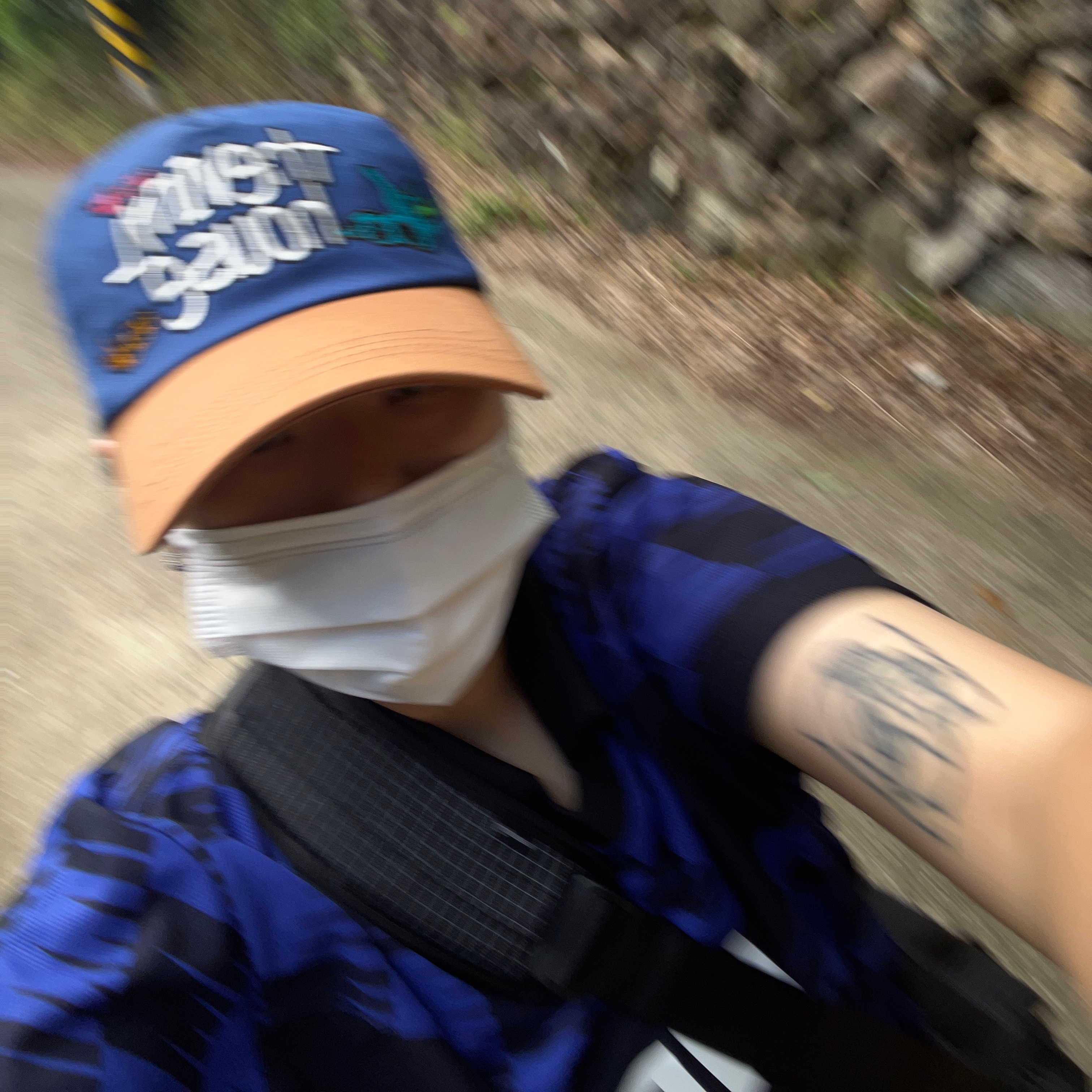 Thevinylhouse Twotone Ball Cap Blue 착용 스타일 - 2
