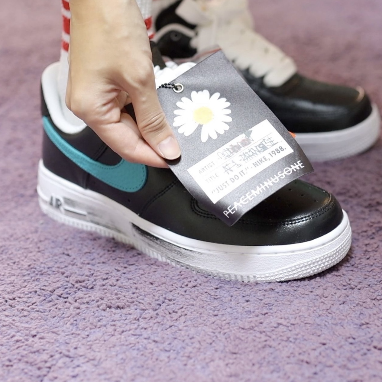 Nike x Peaceminusone Air Force 1 Low Para-Noise 3.0 Black and Multicolor 착용 스타일 - 1
