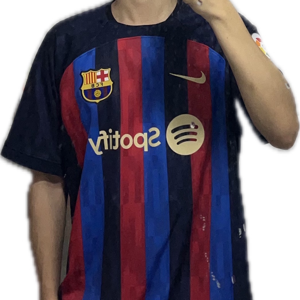 Nike FC Barcelona 2022/23 Stadium Home Dri-Fit Jersey Blue Scarlet (Non Sponser & Non Marking Ver.) 착용 스타일
