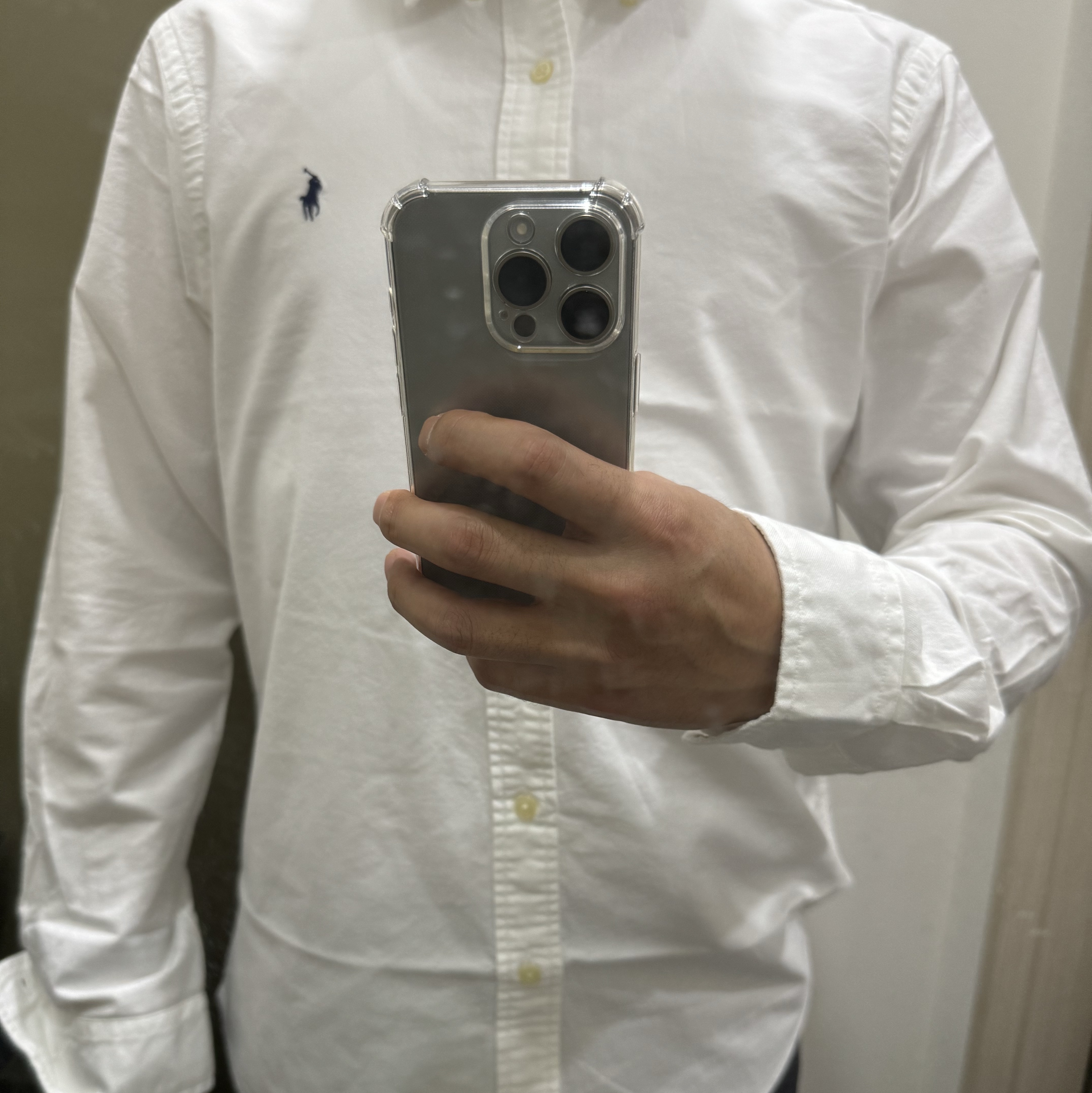 [30% 적립] Polo Ralph Lauren Classic Fit Garment Dyed Oxford Shirt White 착용 스타일