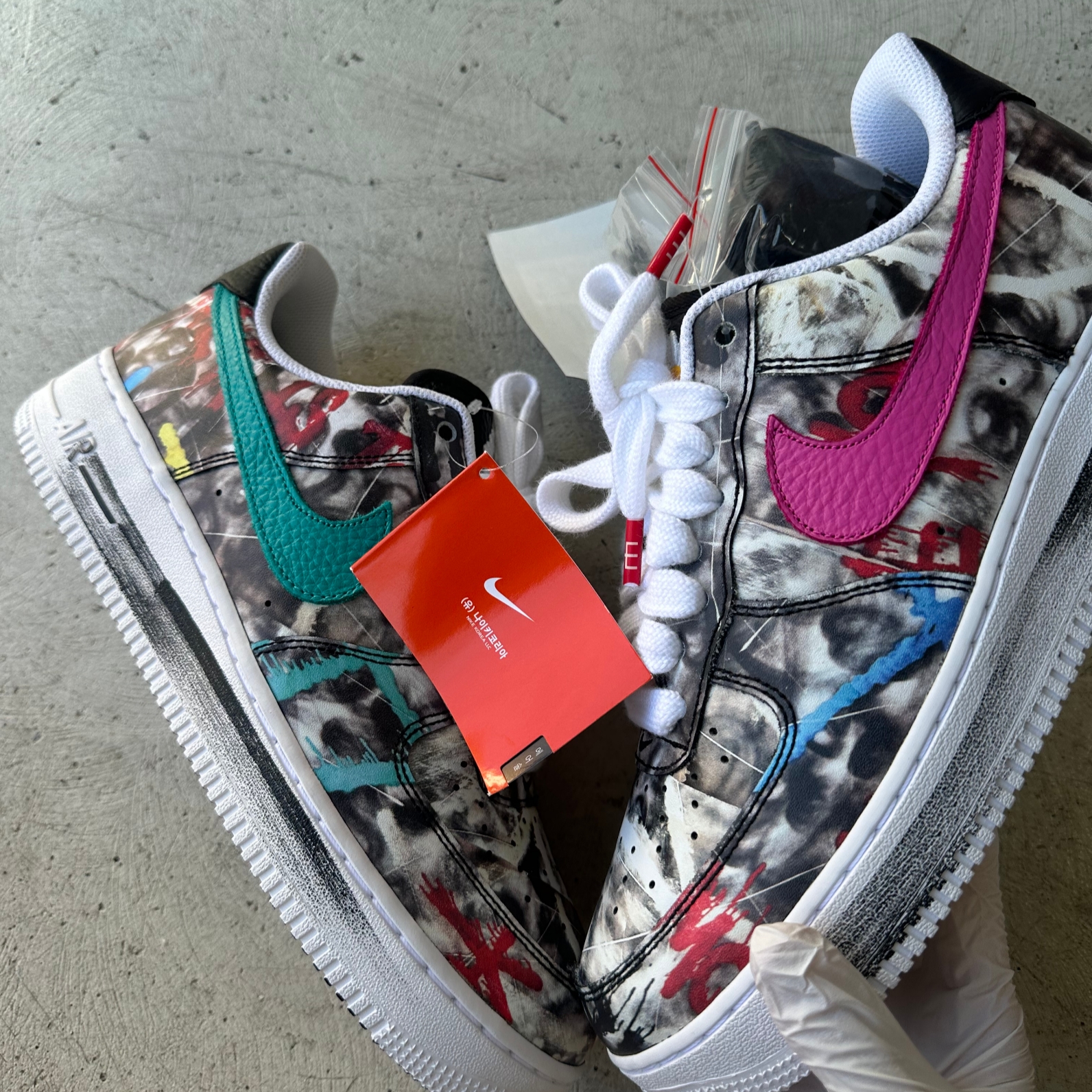 Nike x Peaceminusone Air Force 1 Low Para-Noise 3.0 Black and Multicolor 착용 스타일 - 1