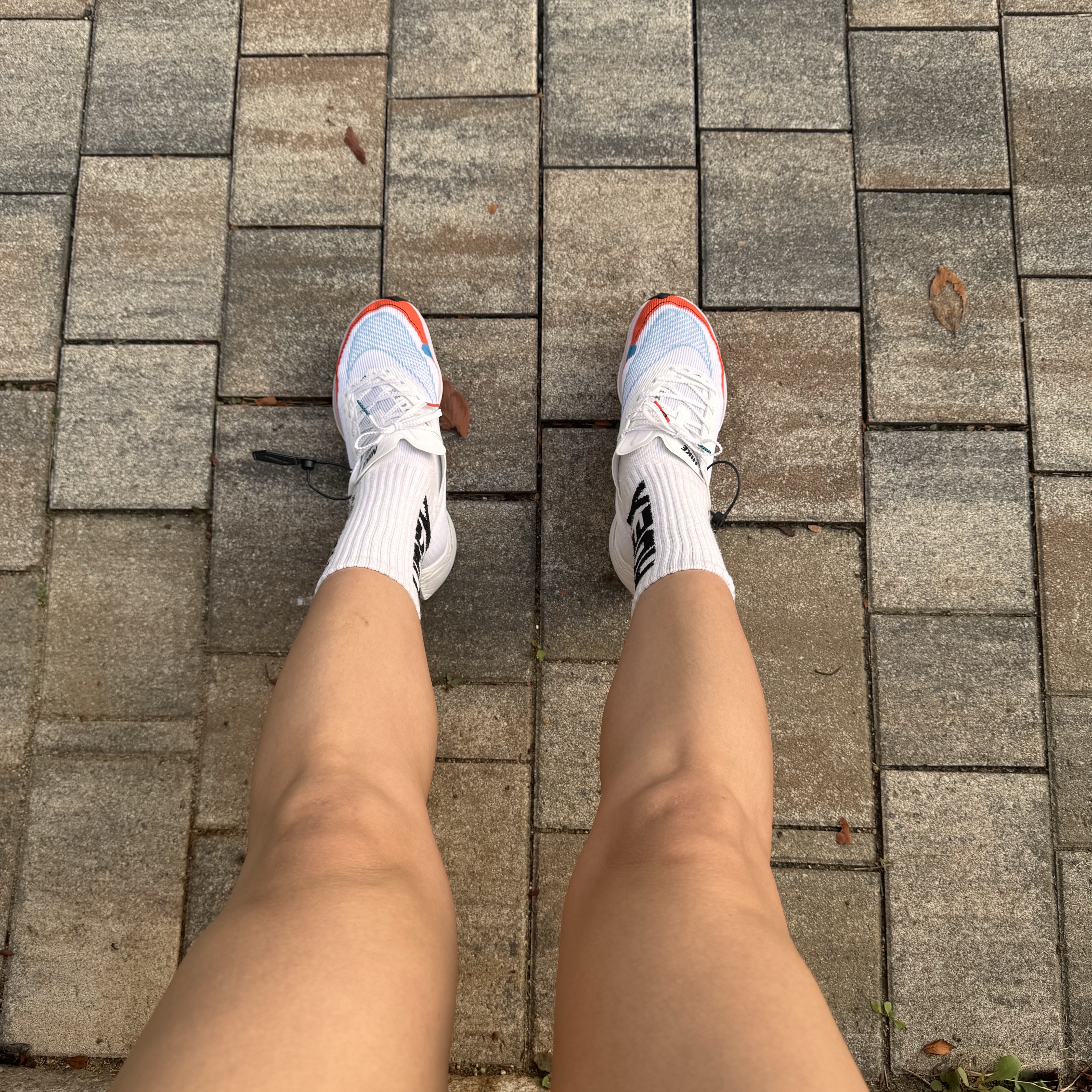 (W) Nike ZoomX Vaporfly Next% 2 White Laser Blue Rush Orange 착용 스타일