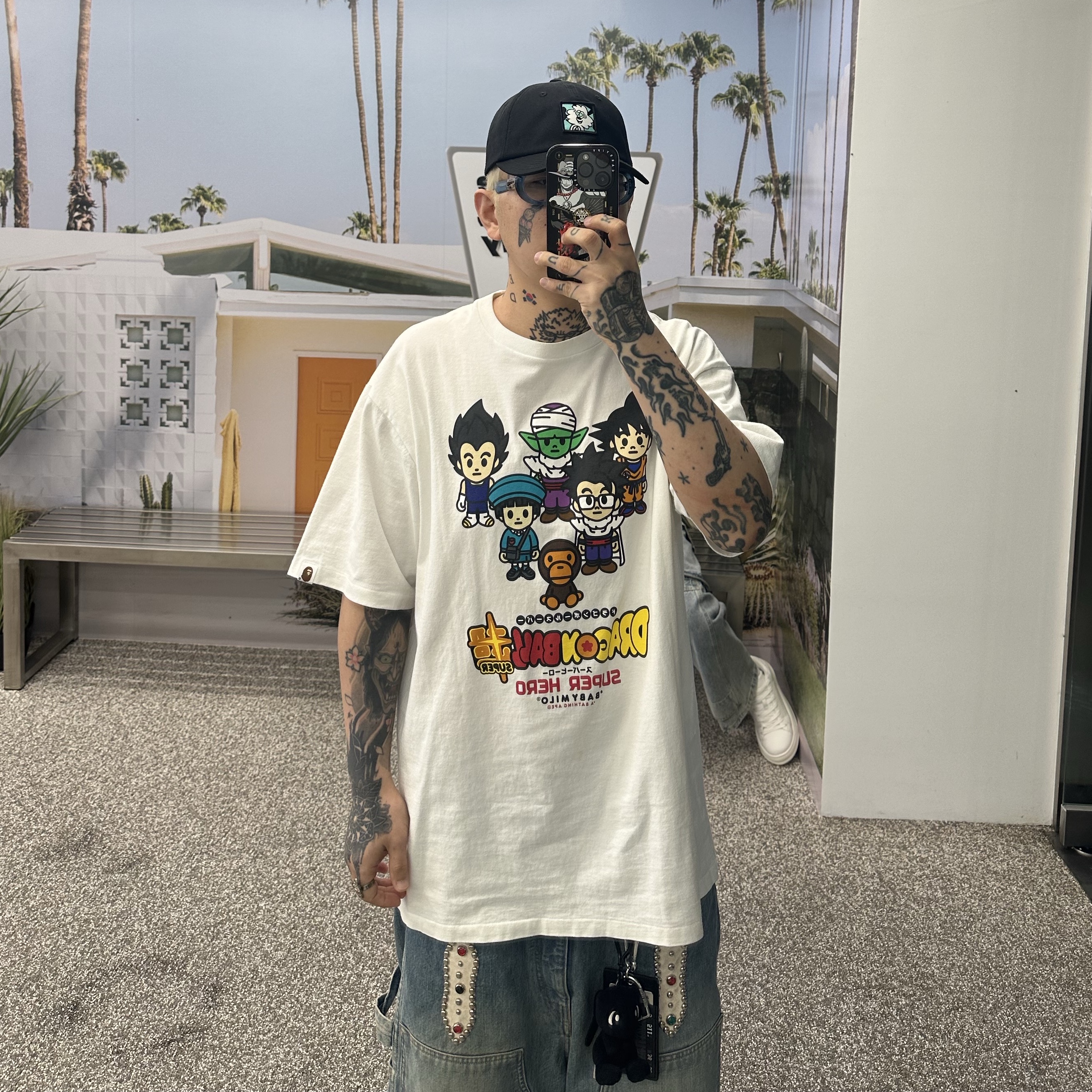 Human Made x Verdy 6 Panel Cap Black - Seoul Store Exclusive, Fragment x Pokemon INN Thunderbolt Project TBP Mascot Key Ring Pikachu Black 착용 스타일 - 2