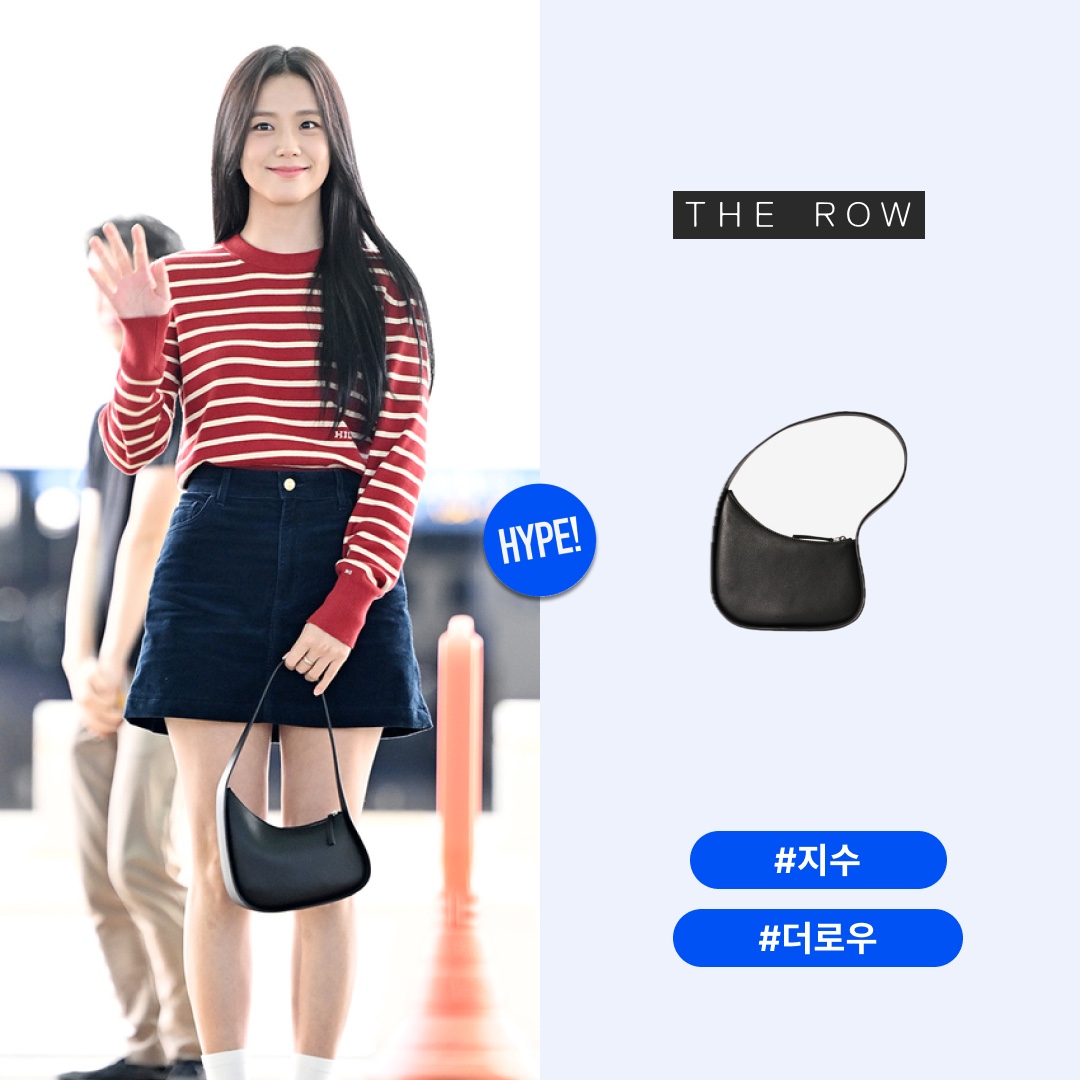 The Row Half Moon Bag in Grained Calfskin Leather Black 착용 스타일 - 1