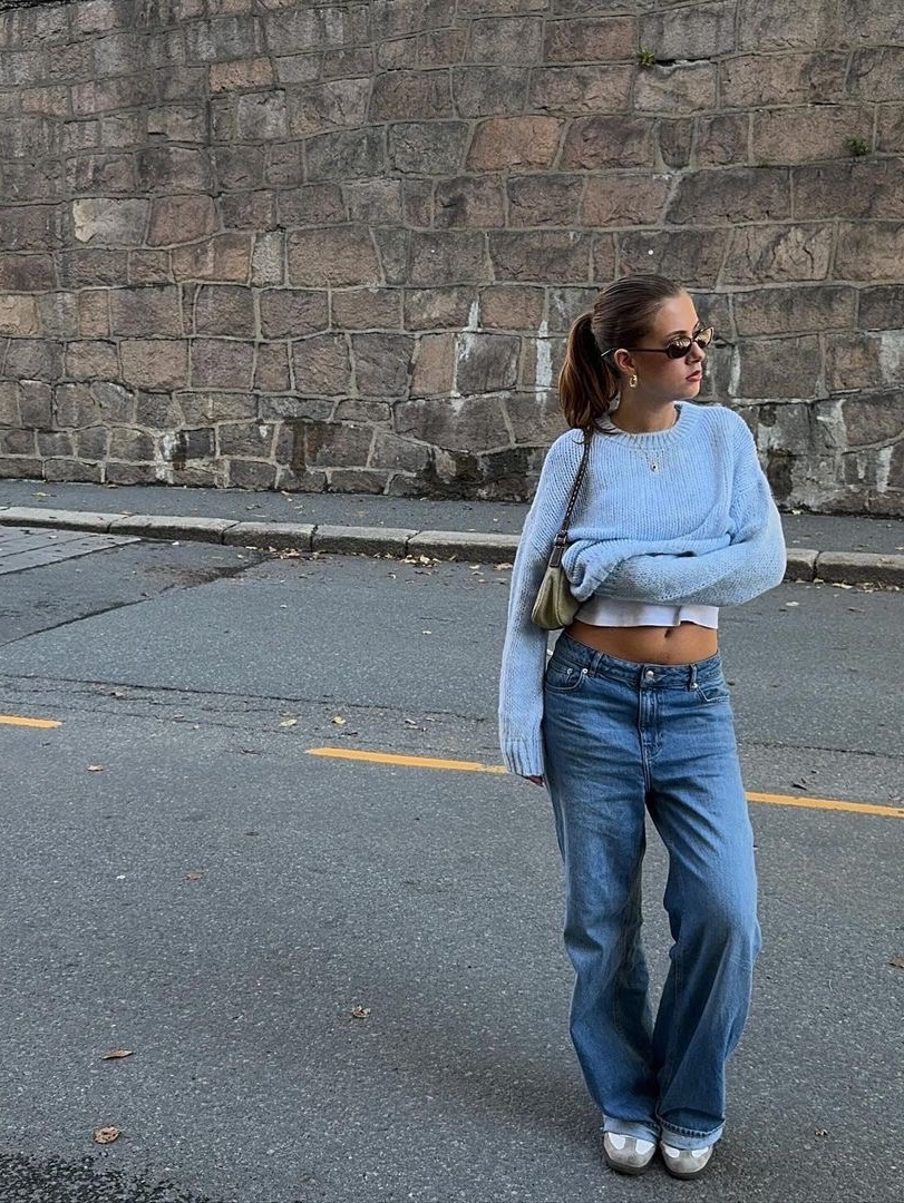 Holzweiler Women W Wide Jeans Light Blue - 24FW 착용 스타일