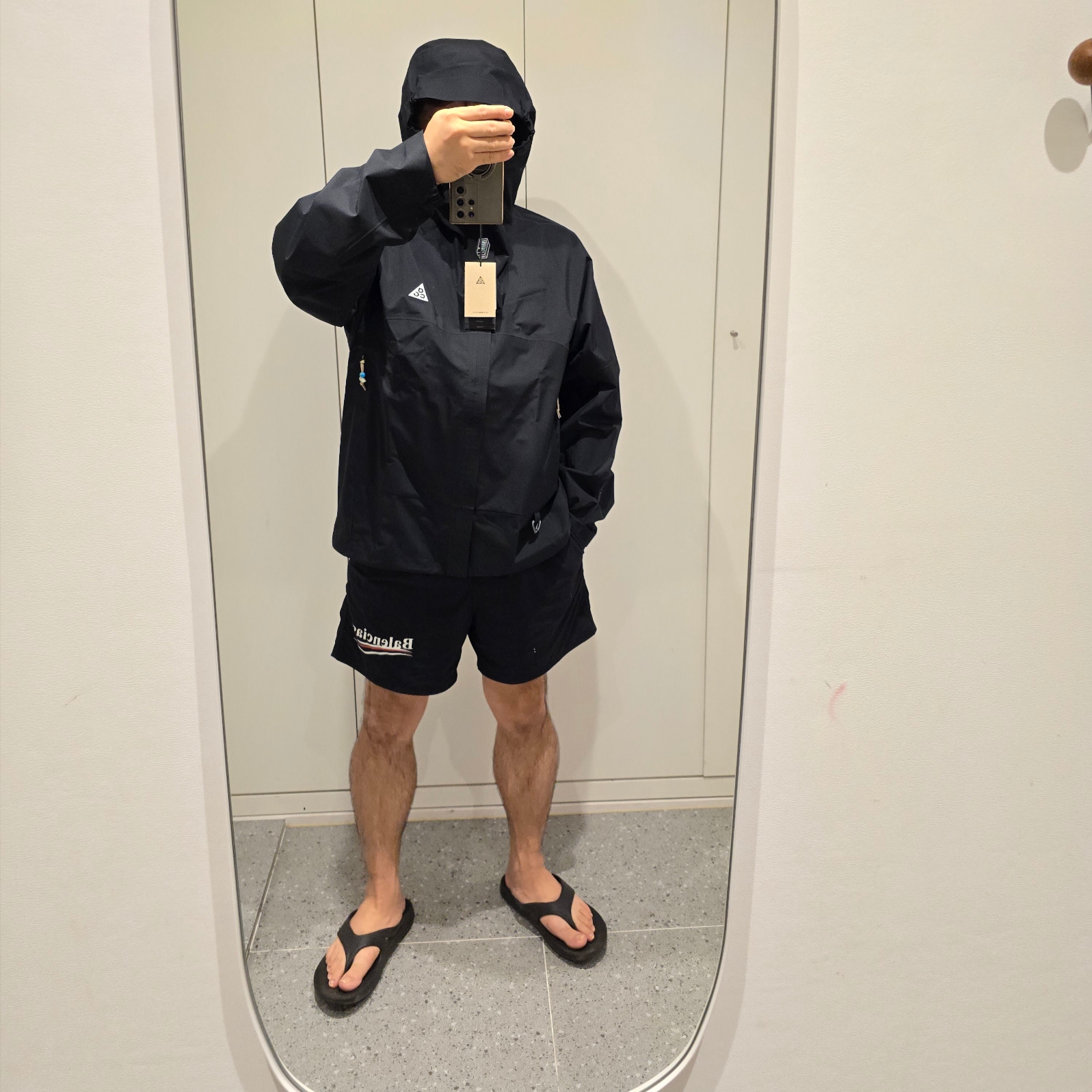 Nike ACG Storm-Fit ADV Cascade Rains Full Zip Jacket Black - Asia 착용 스타일