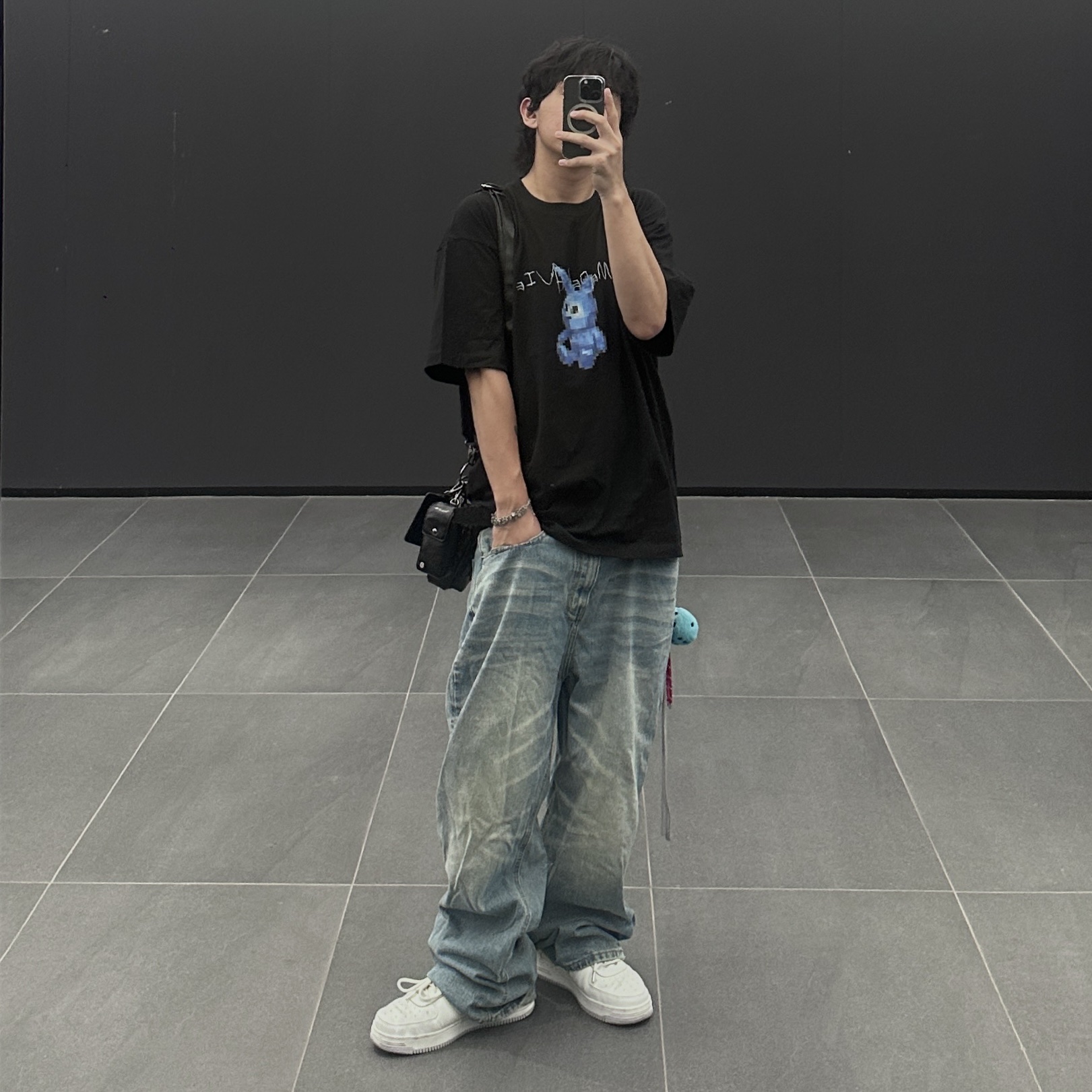 BAPE x JJJJound Bape Sta Low White Light Grey 착용 스타일