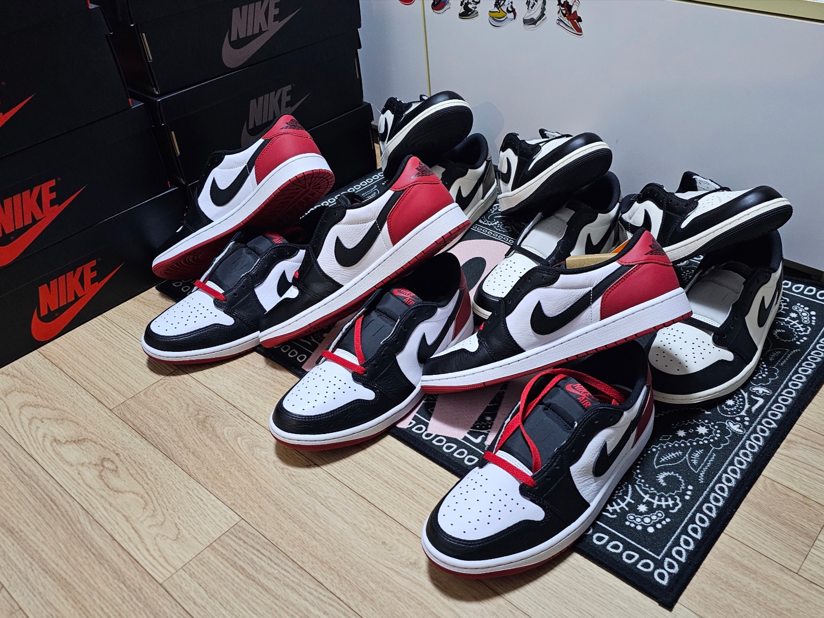 Jordan 1 Retro Low OG Black Toe, Jordan 1 Retro Low OG Mocha 착용 스타일