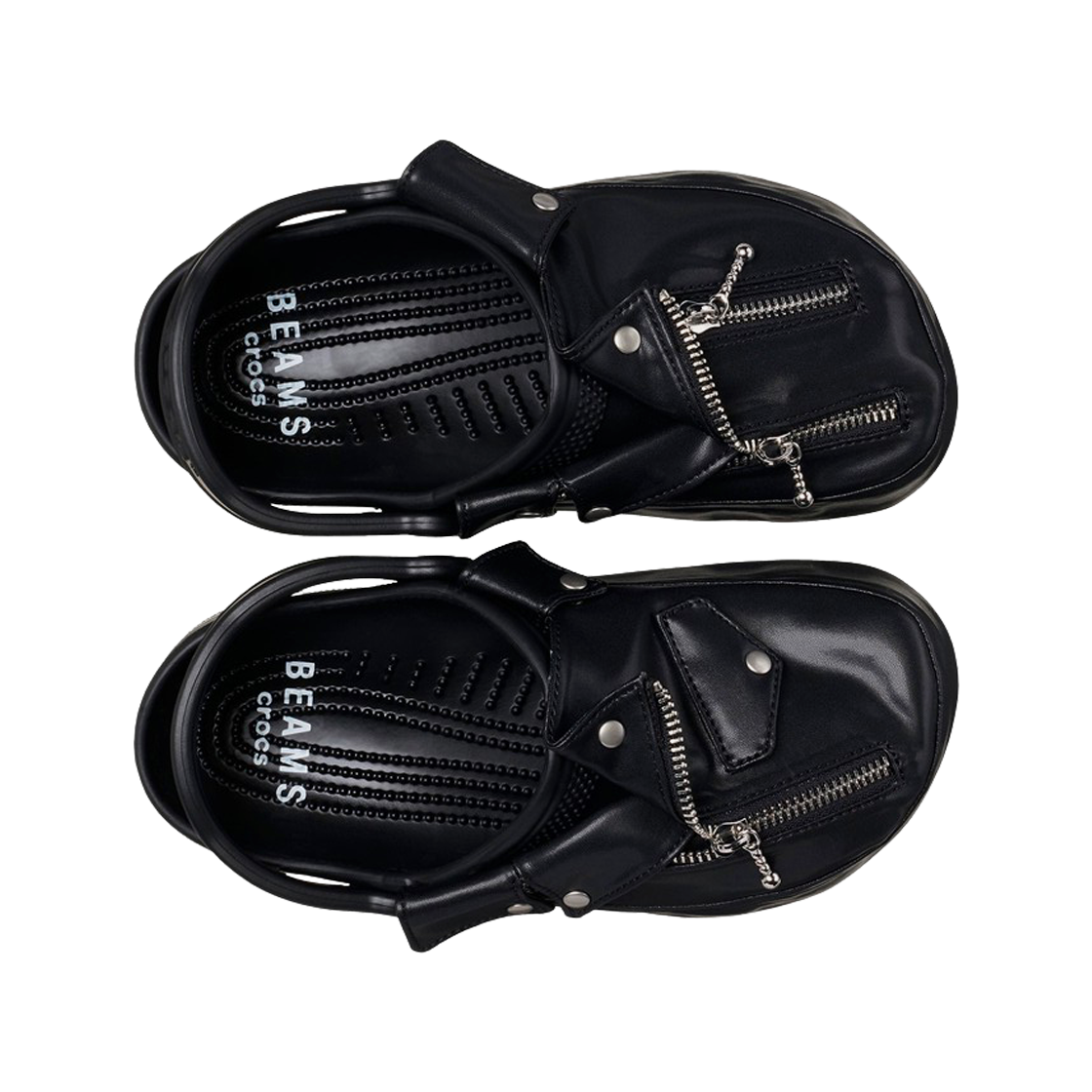 靴 Crocs x Beams Classic Clog Black Silver ☆Crocs x Beams☆CLASSIC CLOG BLACK METALLIC SILVER☆ サンダル
