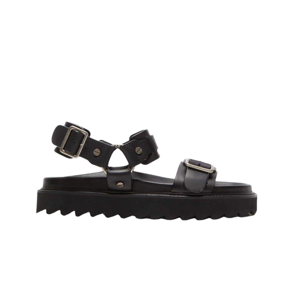 AD0707-900 (W) Acne Studios Leather Buckle Sandal Black