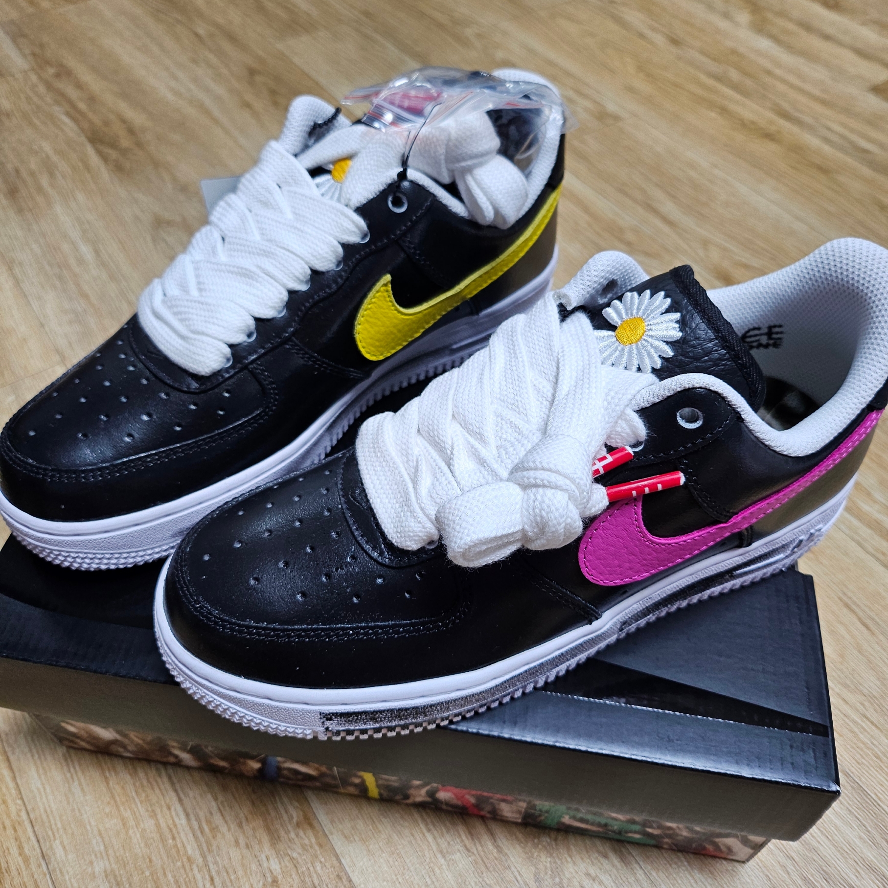 Nike x Peaceminusone Air Force 1 Low Para-Noise 3.0 Black and Multicolor 착용 스타일 - 1